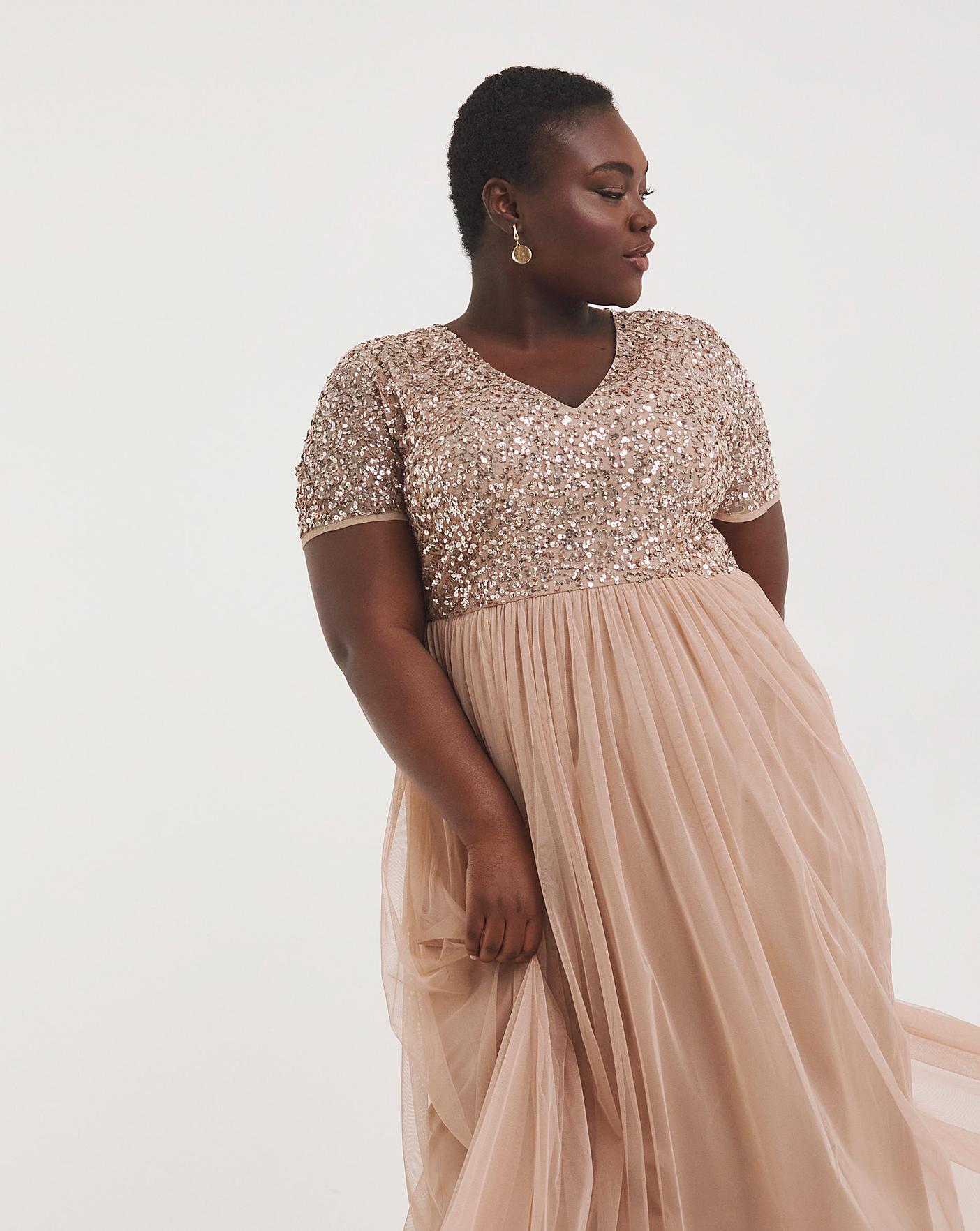 maya curve sequin maxi dress Maya Curve Embellished Maxi Dress