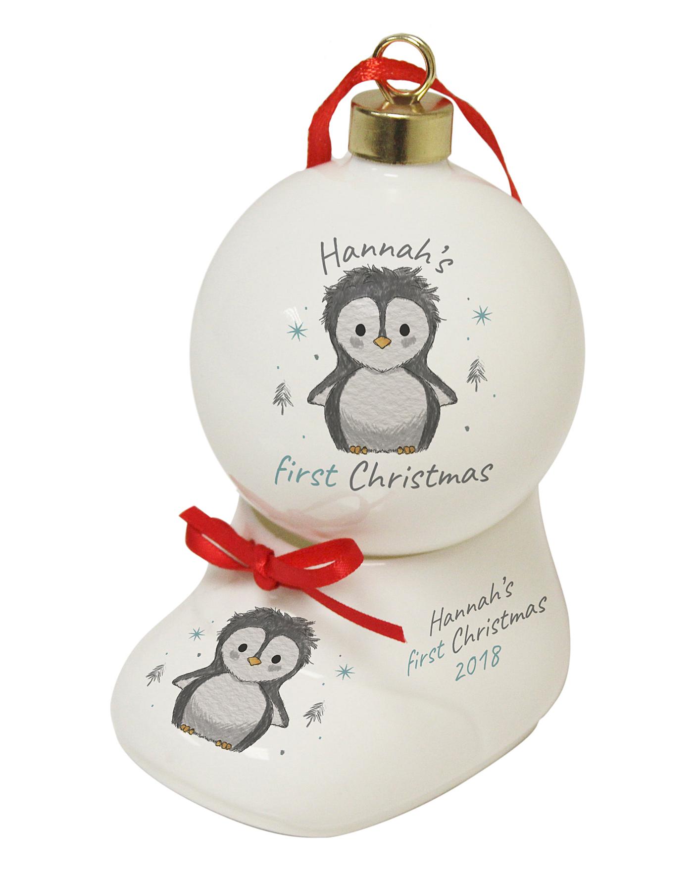 personalised 1st christmas baubles