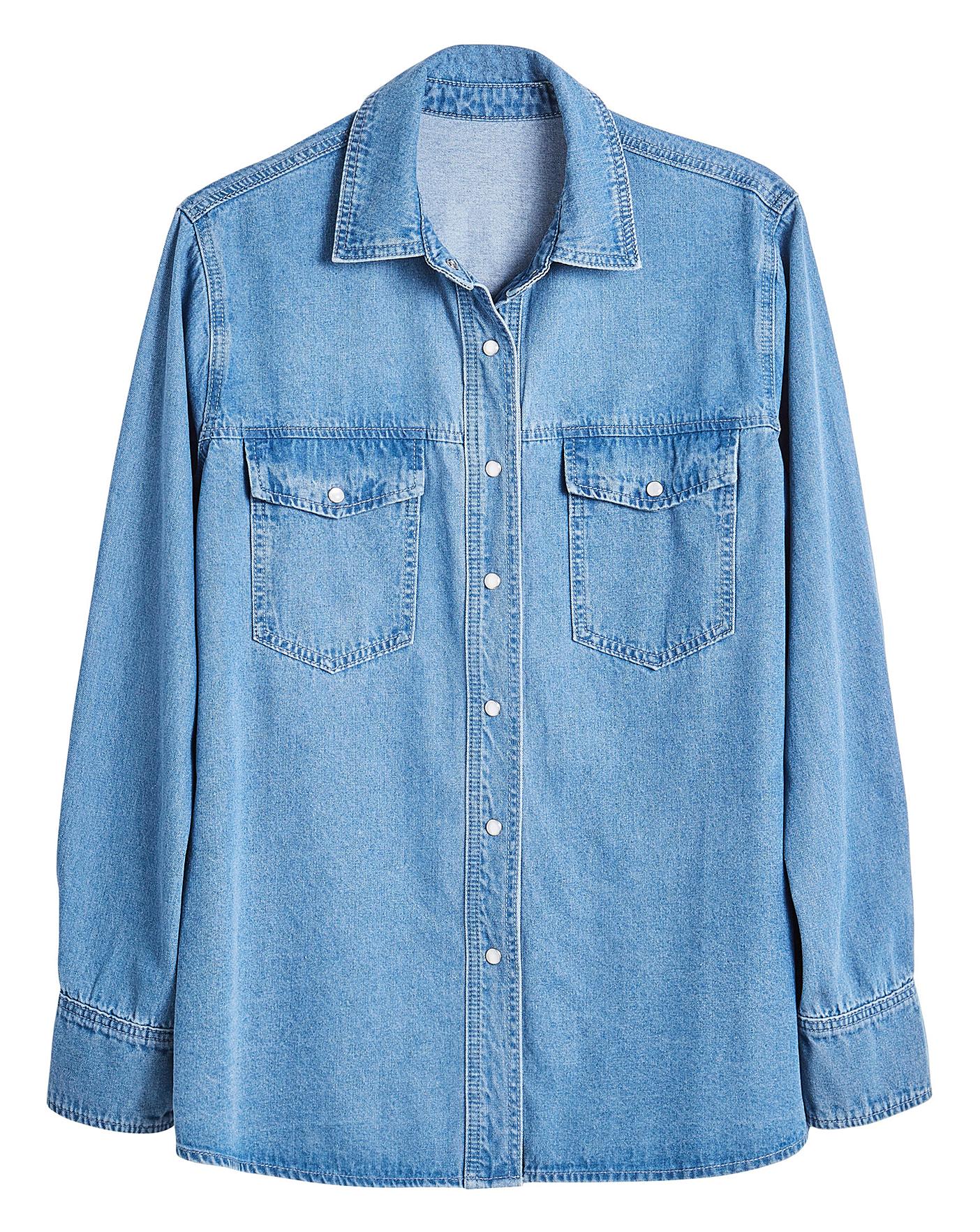 Blue Loose Fit Denim Shirt