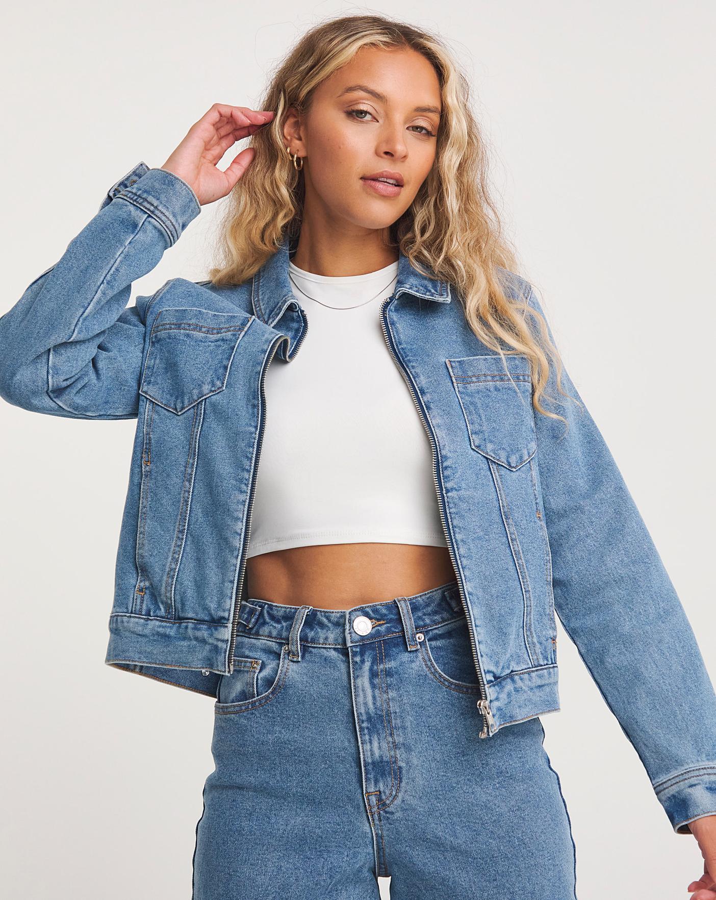 Girl's Wrangler x Barbie™ Zip Front Denim Jacket in Wrangler Blue –  CWesternwear