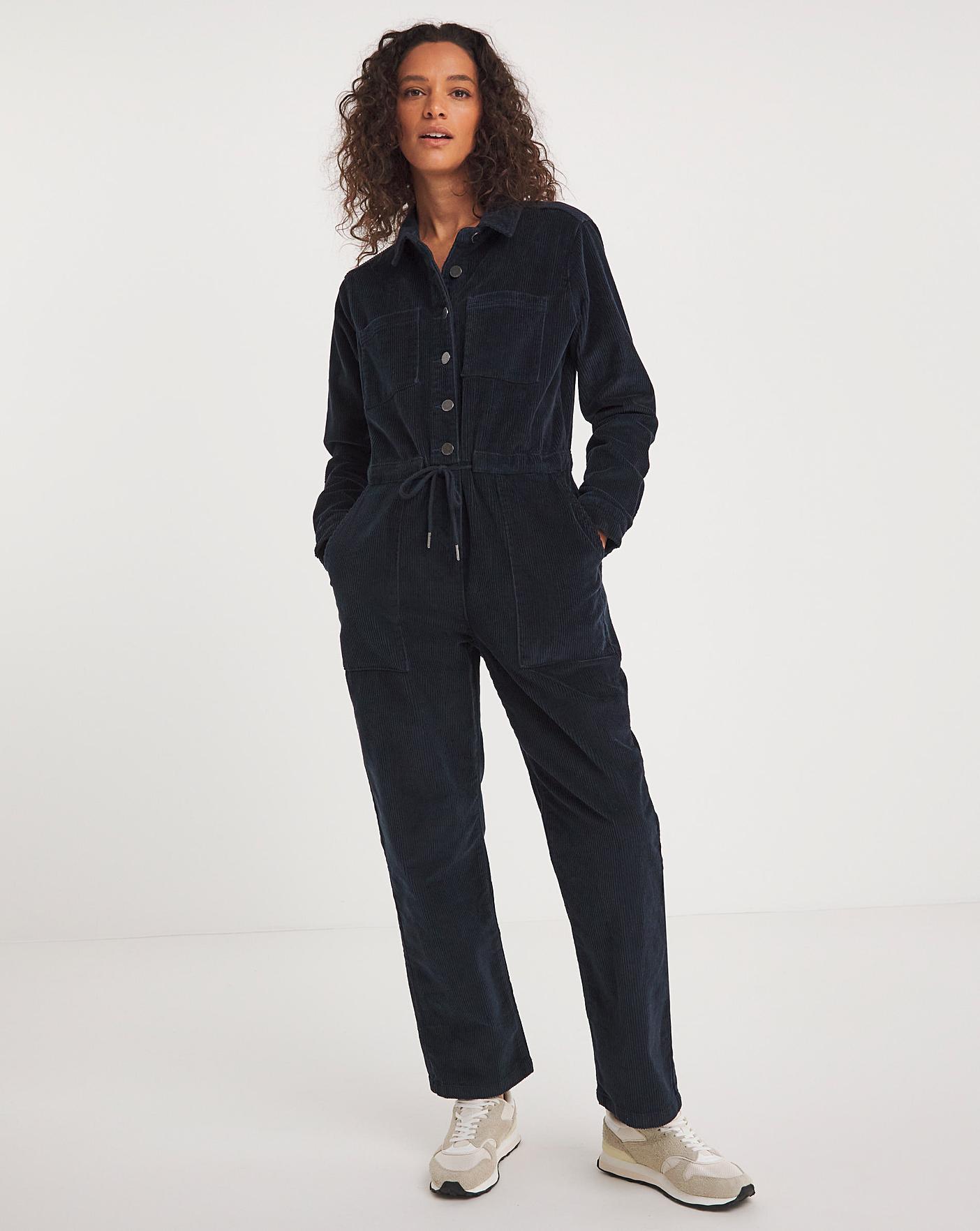 Navy Relaxed Cord Boilersuit Ambrose Wilson