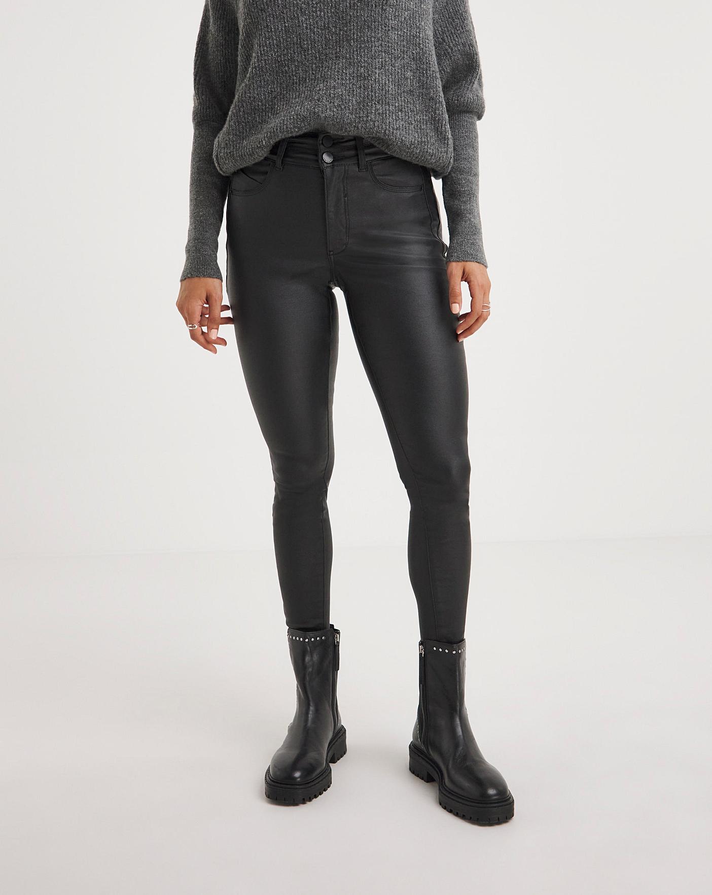 SALE: Black Coated Skinny Trousers | ONLY | SilkFred