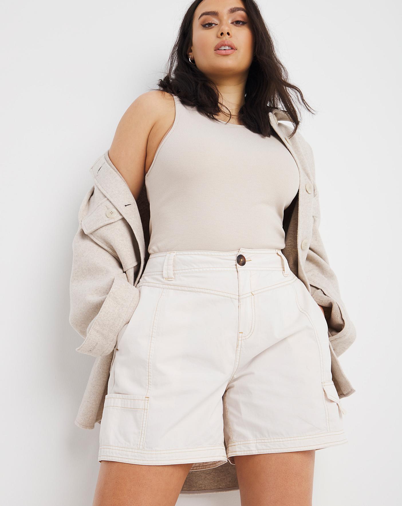 white cargo shorts womens