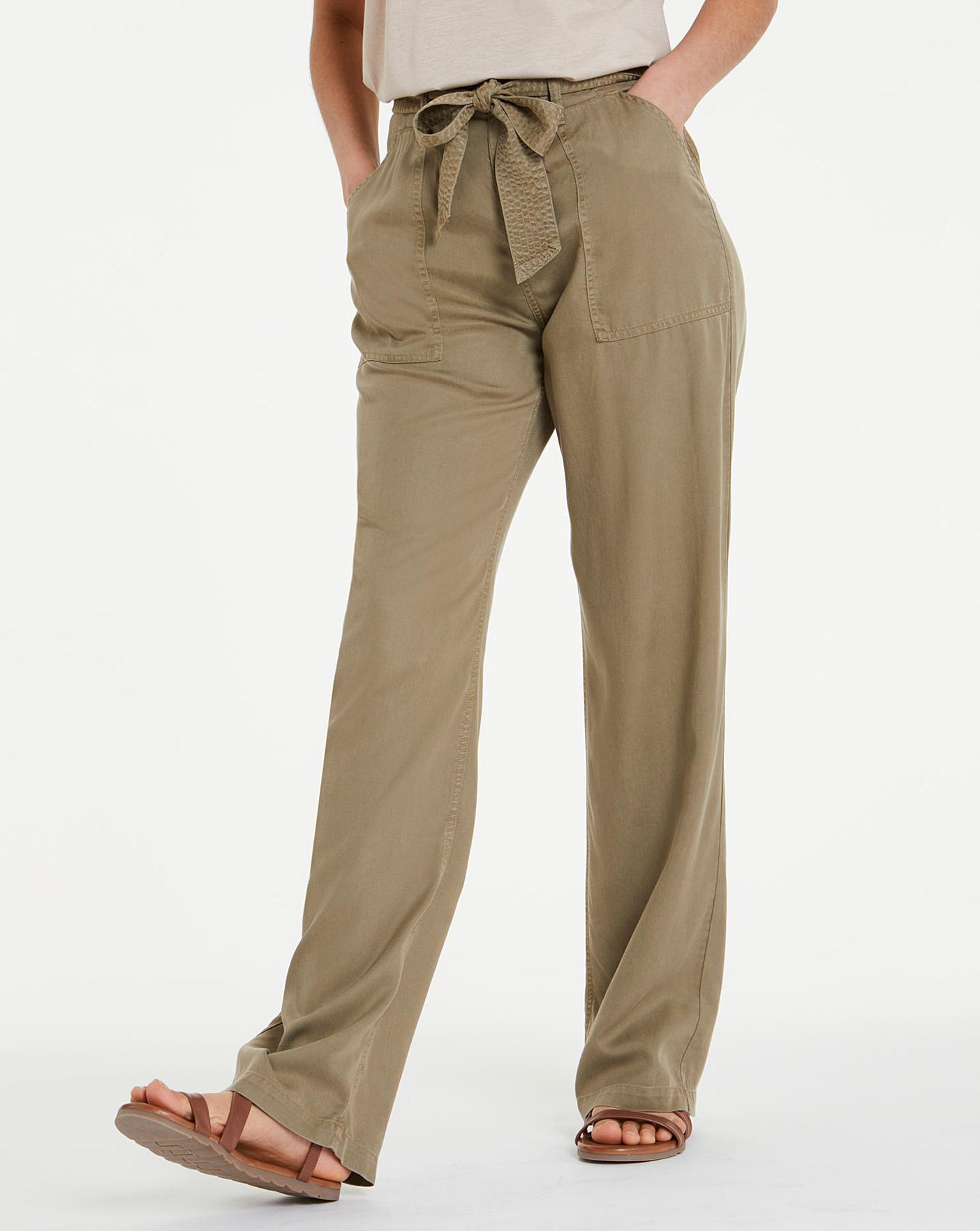 Soft Lyocell Belted Wide Leg Trousers | J D Williams