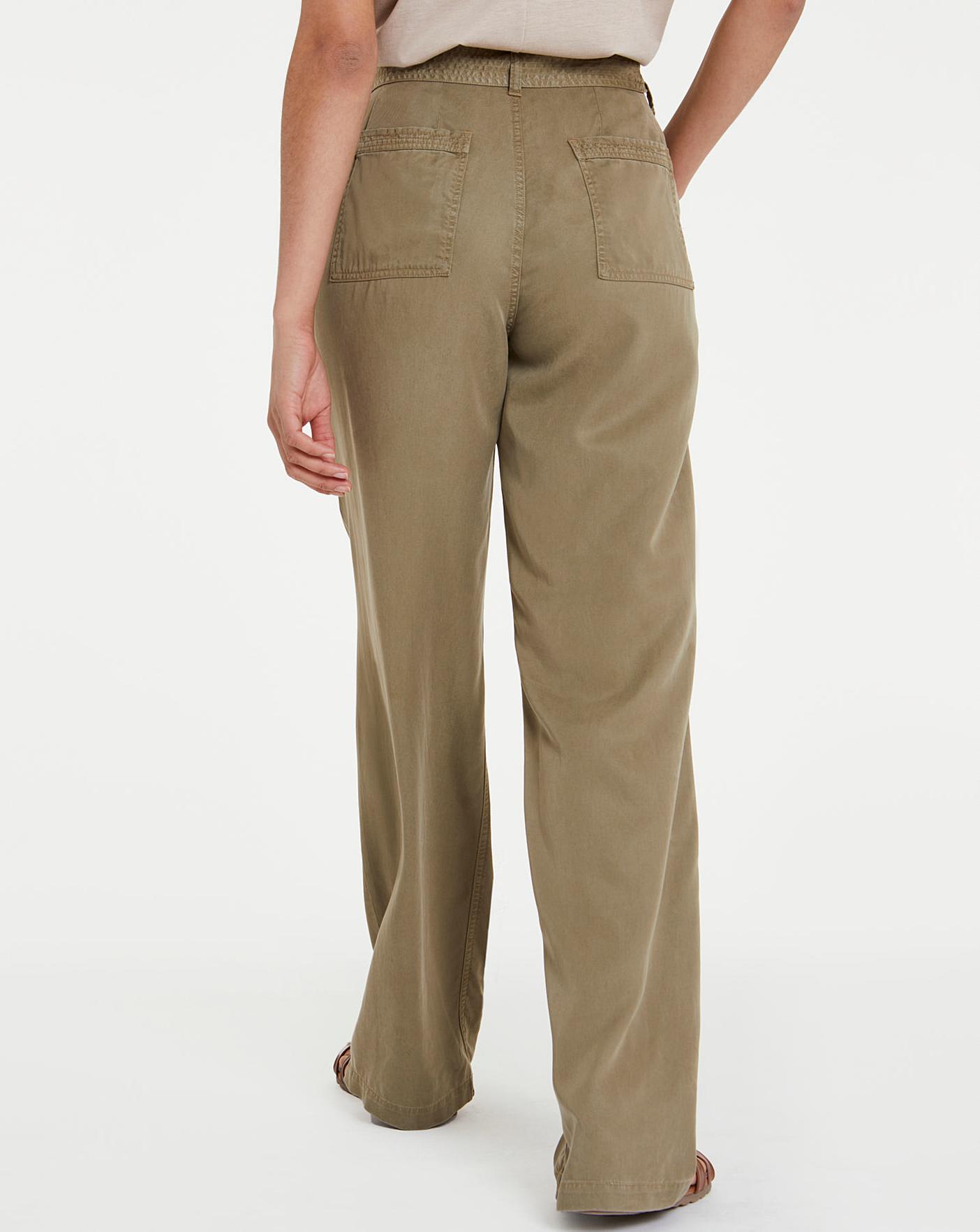 Soft Lyocell Belted Wide Leg Trousers | J D Williams