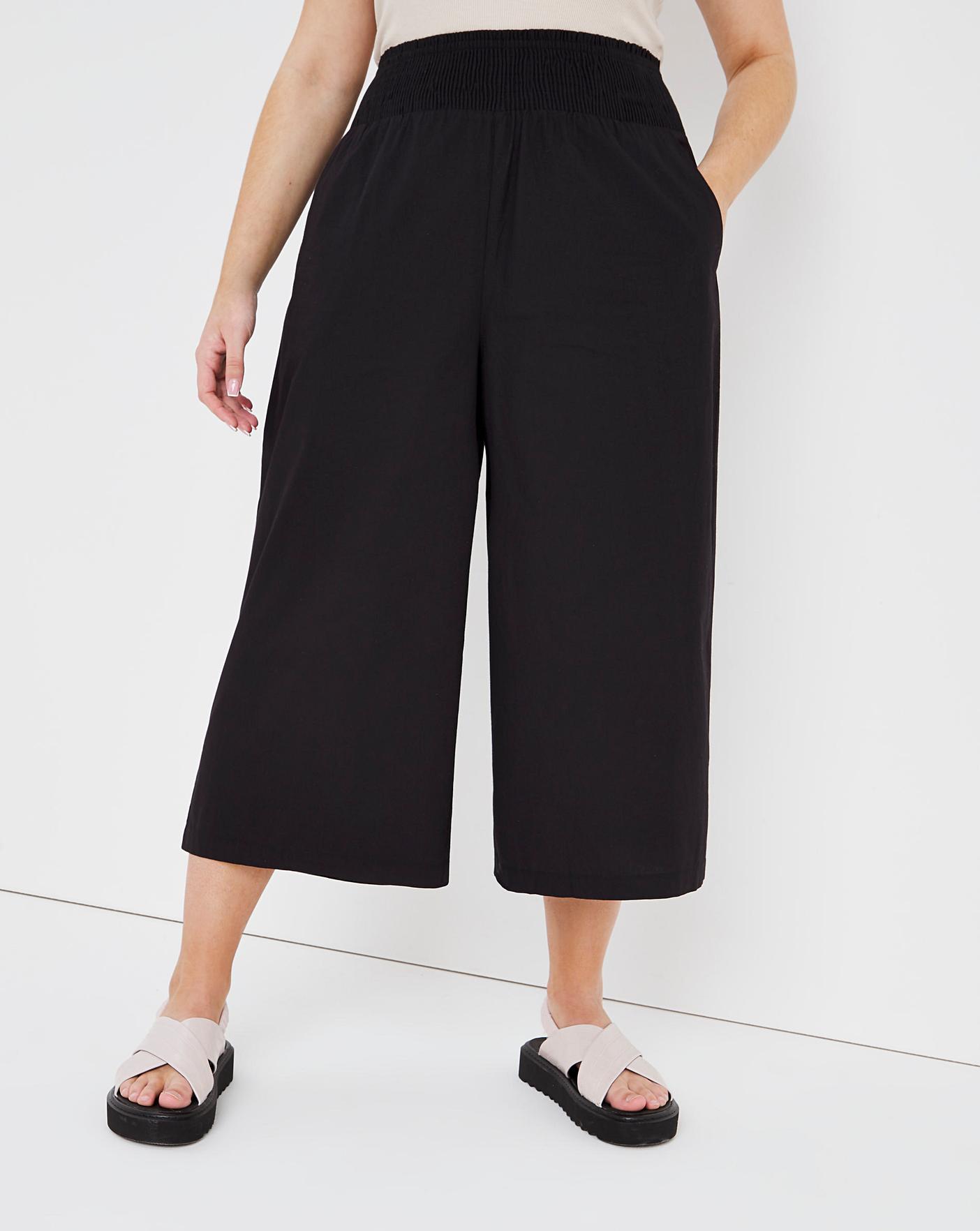 black wide culottes