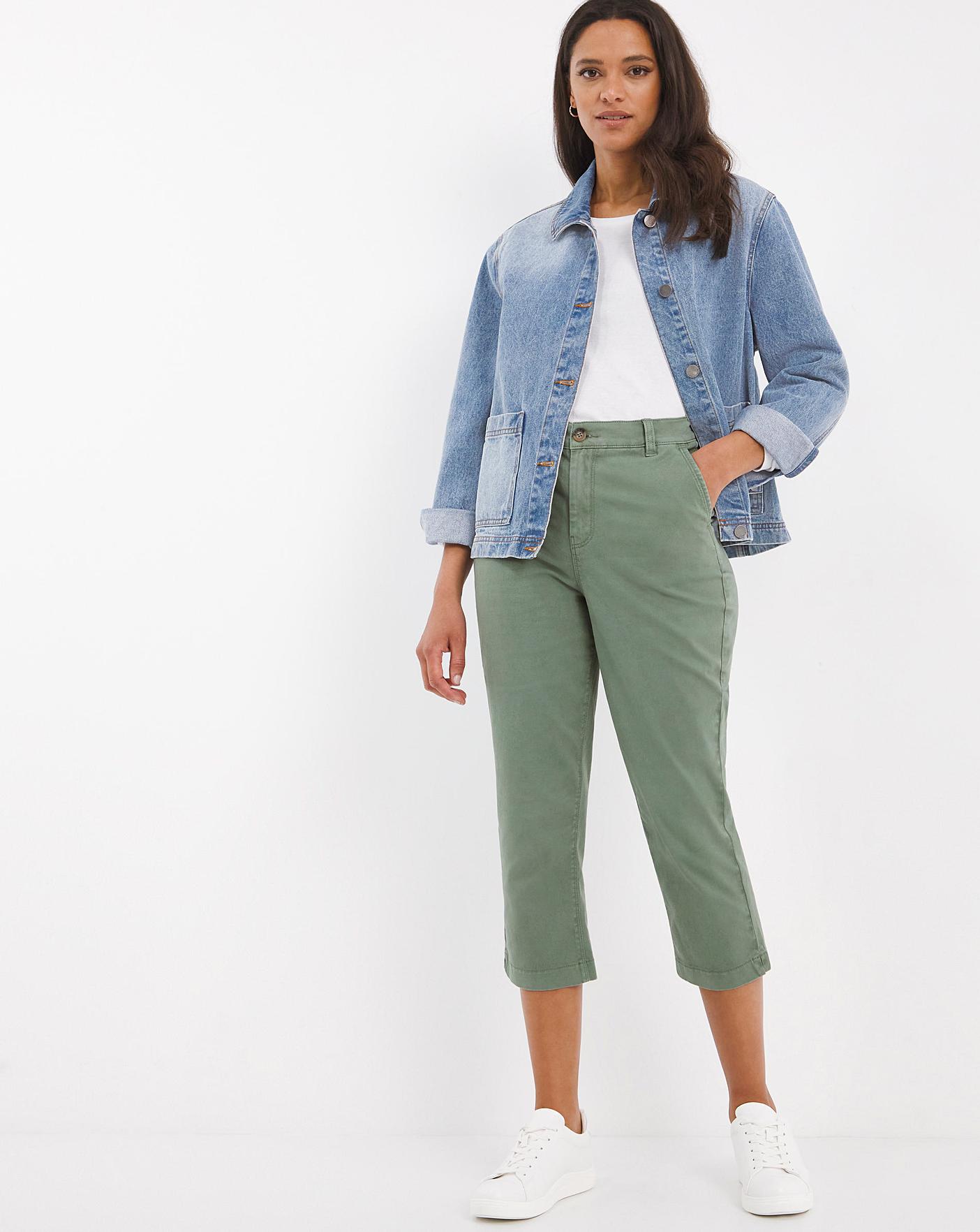 Pure Collection Cotton Stretch Cropped Trousers Navy at John Lewis   Partners