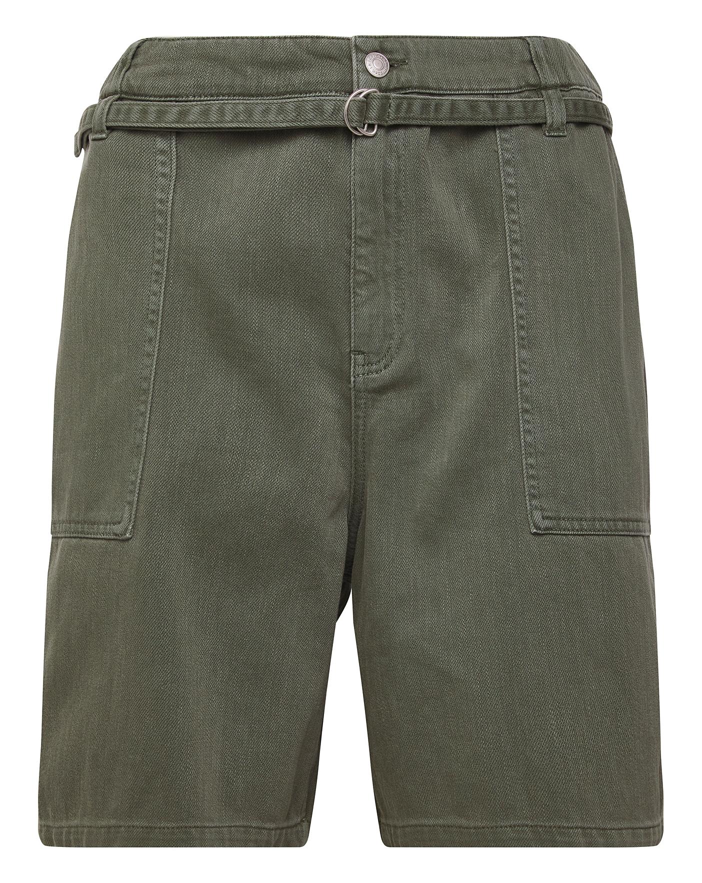 Khaki Mix Denim Cargo Short | Fashion World