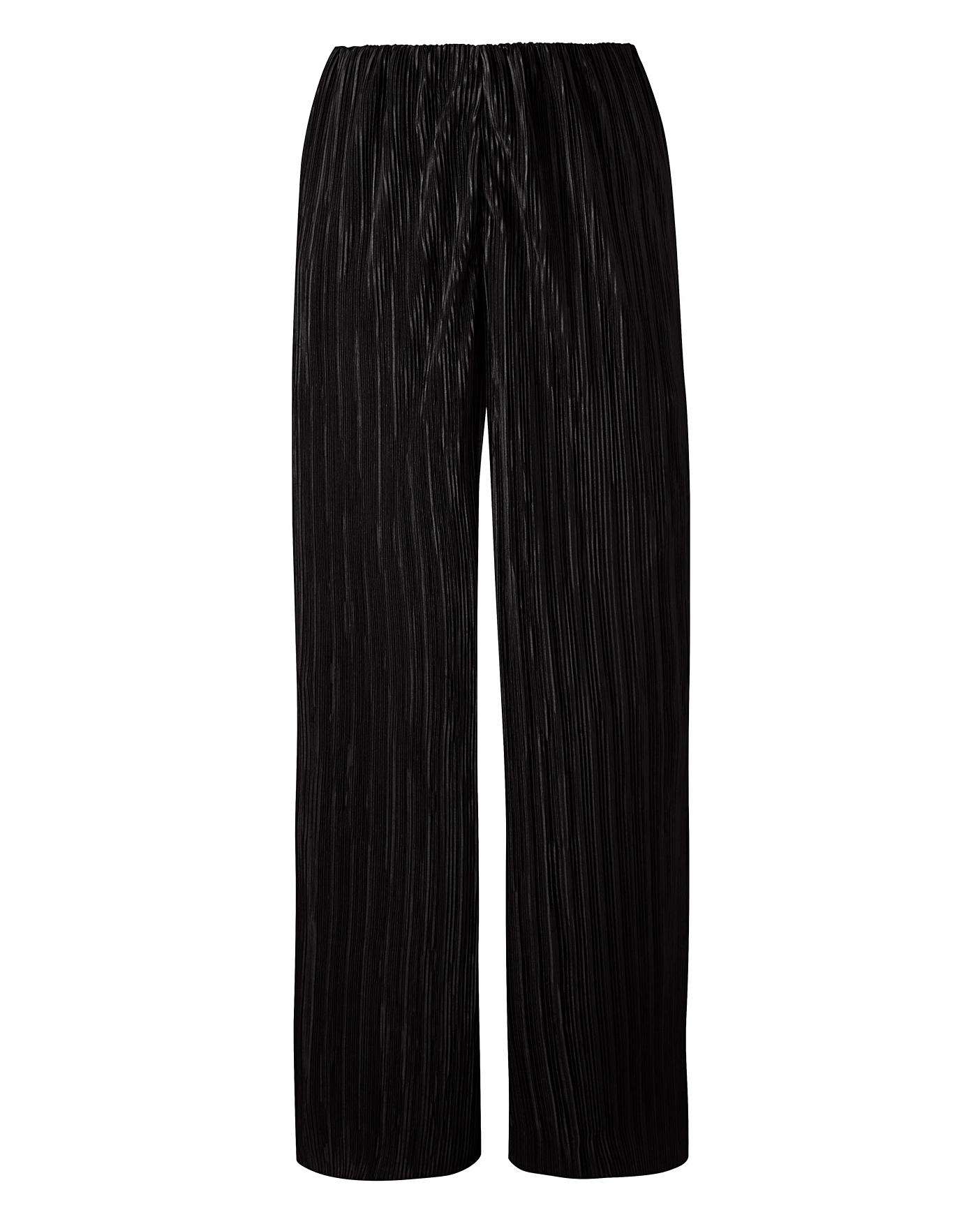 Plisse Wide Leg Trousers | Simply Be