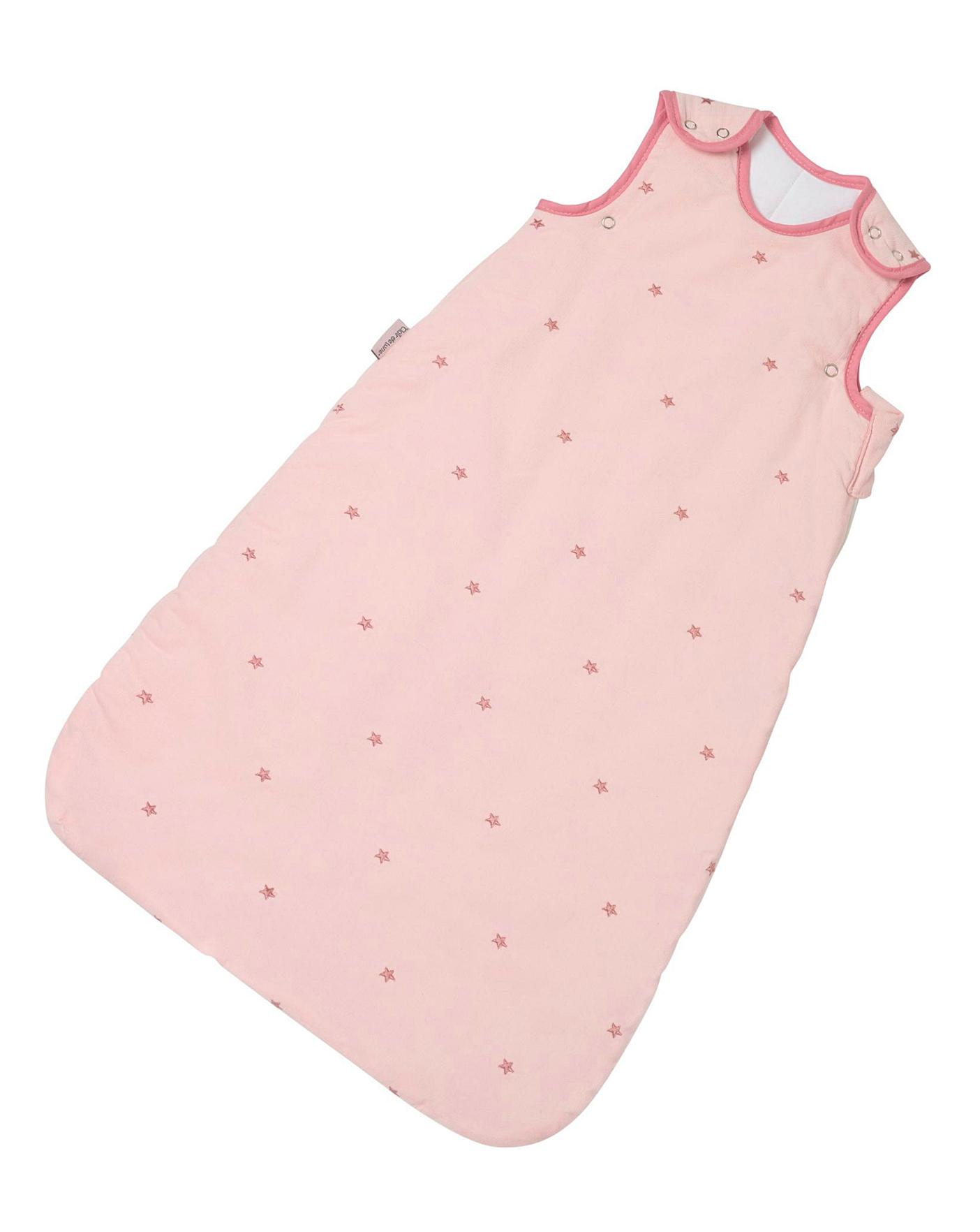 Baby Sleeping Bag Pink with White Stars 2.5 Tog 0-6 Months