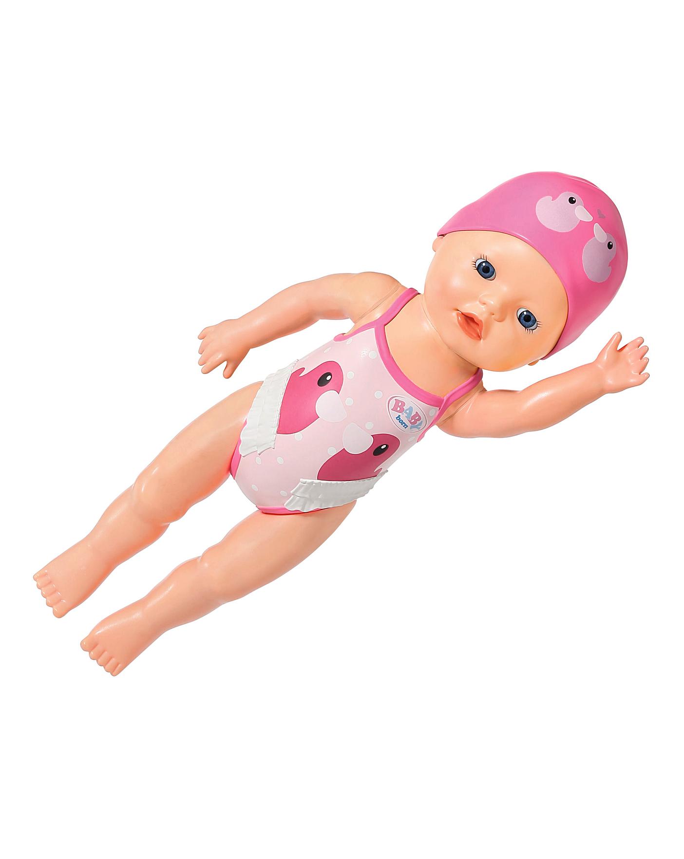 a baby doll that swims
