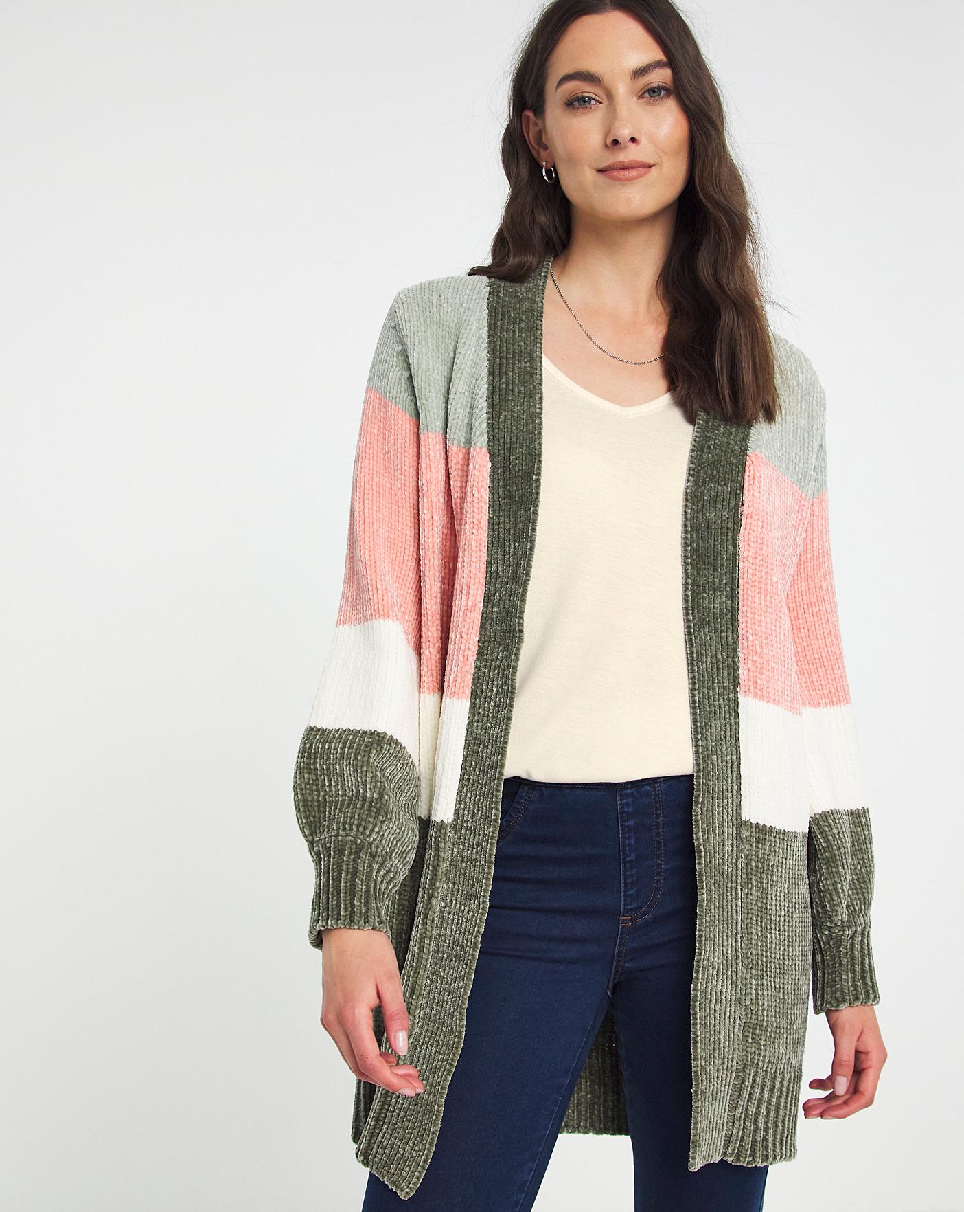 Julipa Chenille Block Stripe Cardigan 