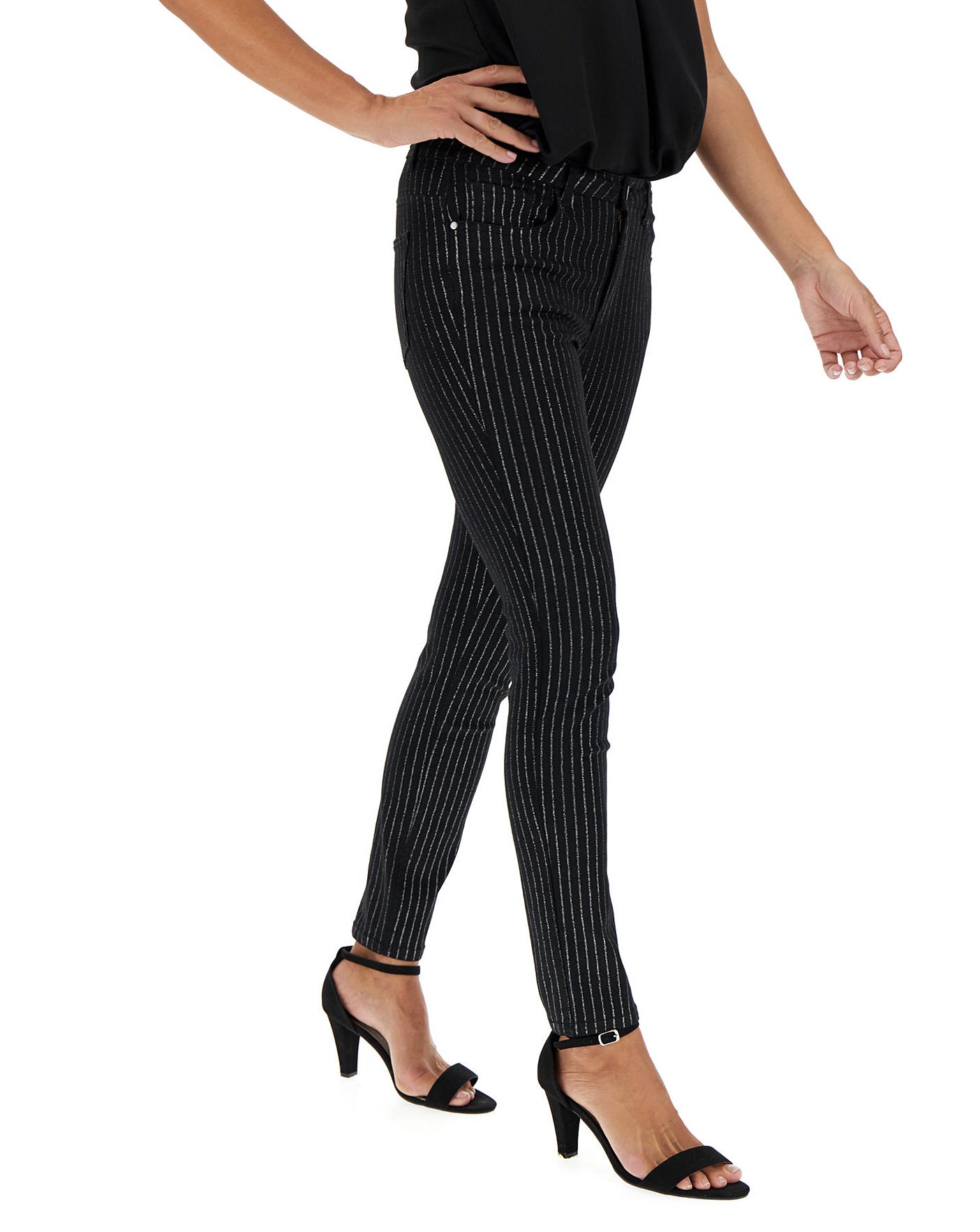 pinstripe black jeans