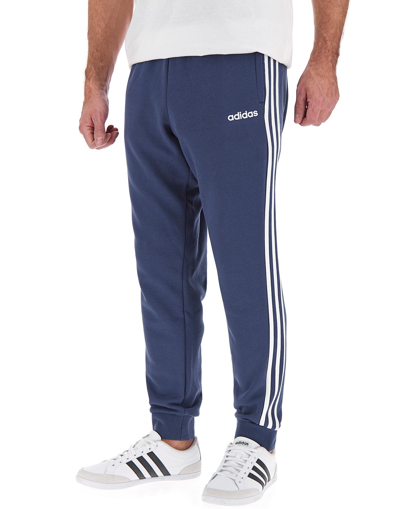 adidas men's 3 stripe fleece pants