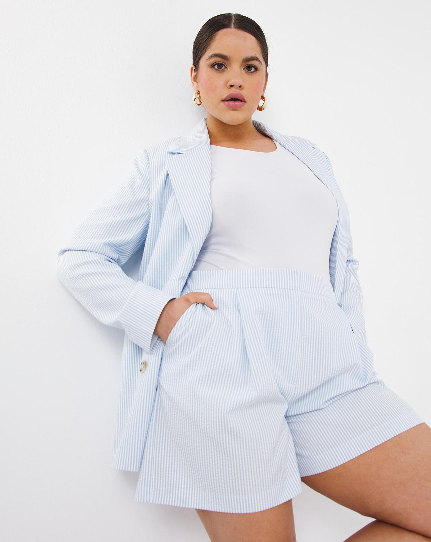 Striped shorts clearance and blazer set