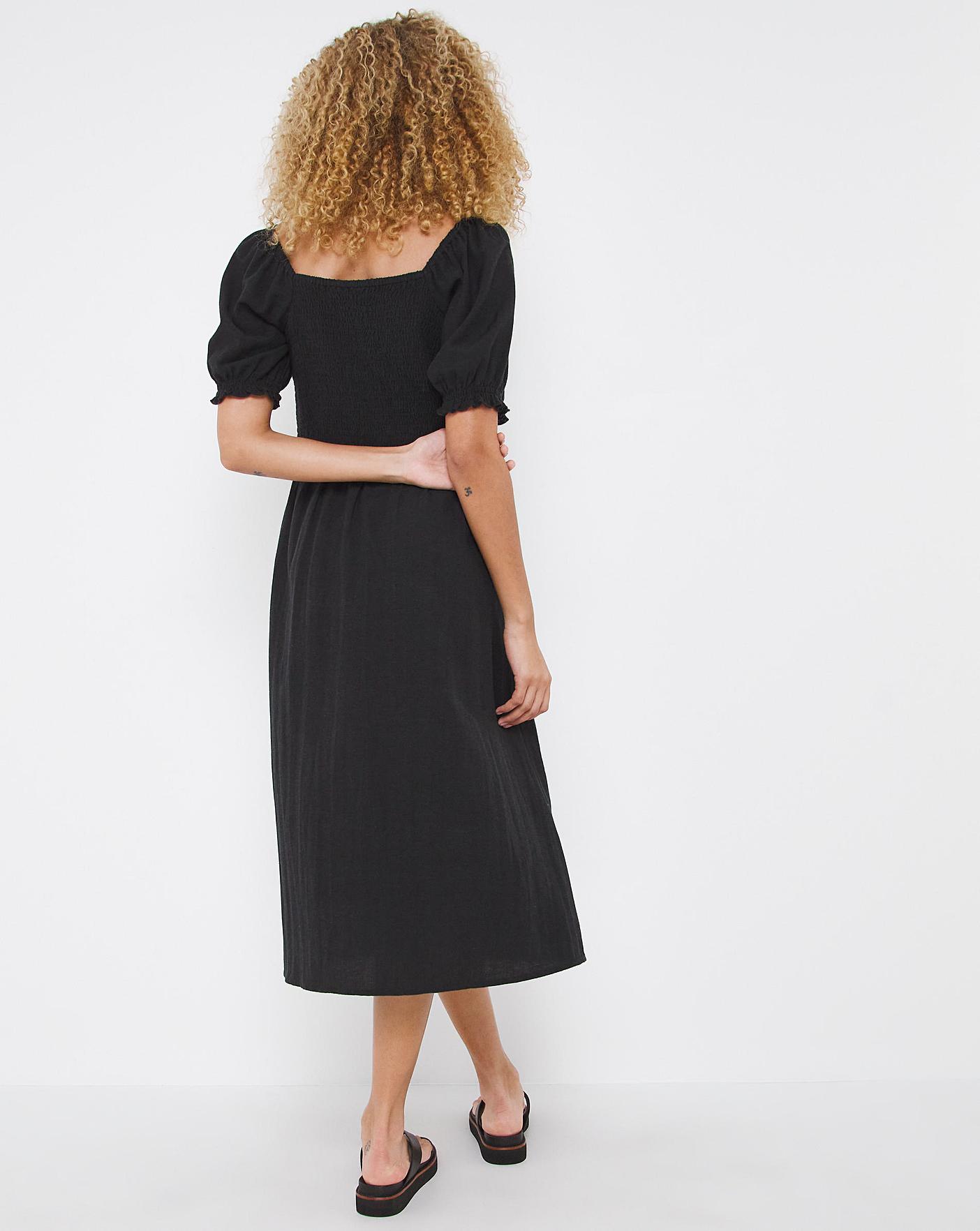 Puff sleeve dress with cheap belt