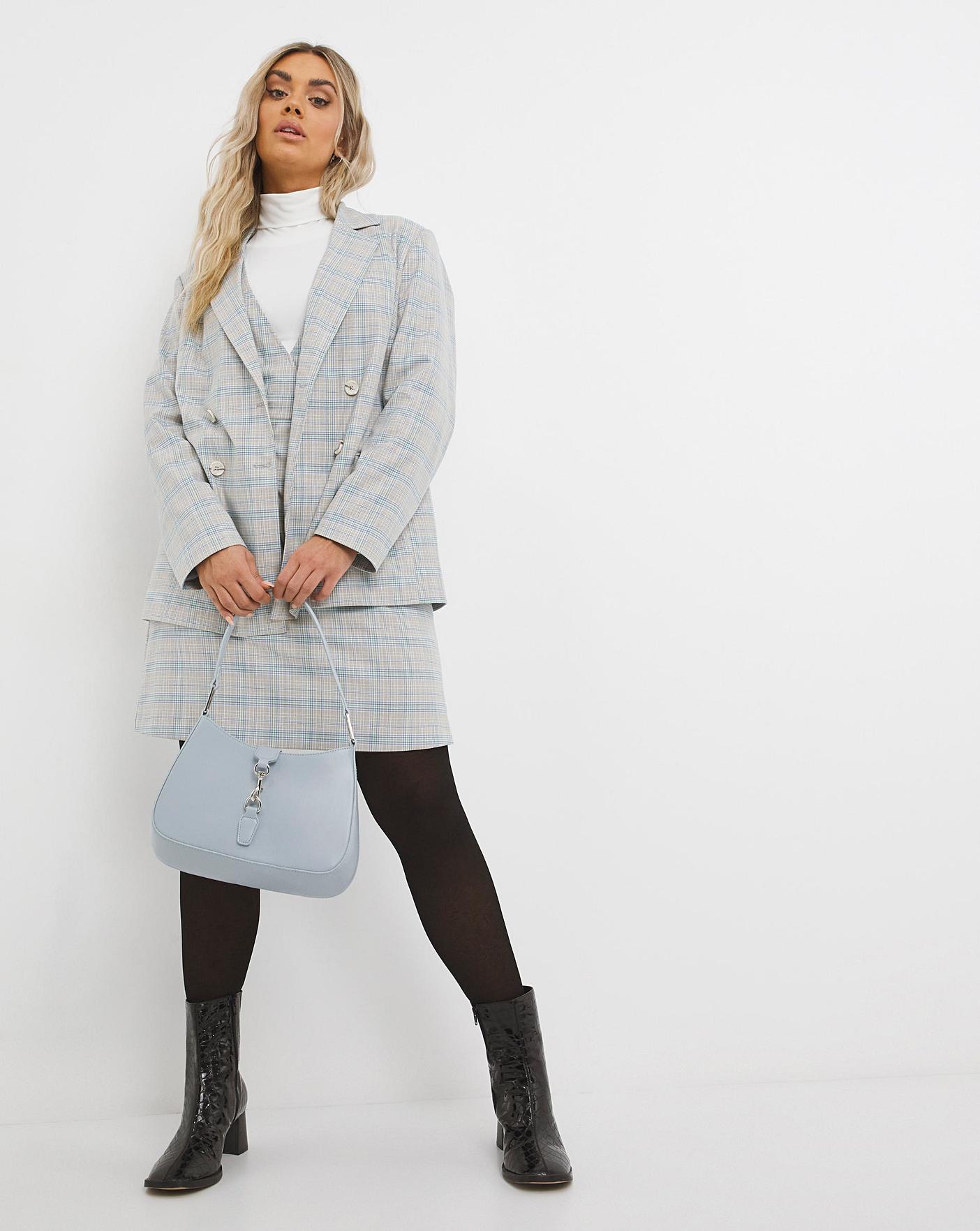 Grey check clearance pinafore dress