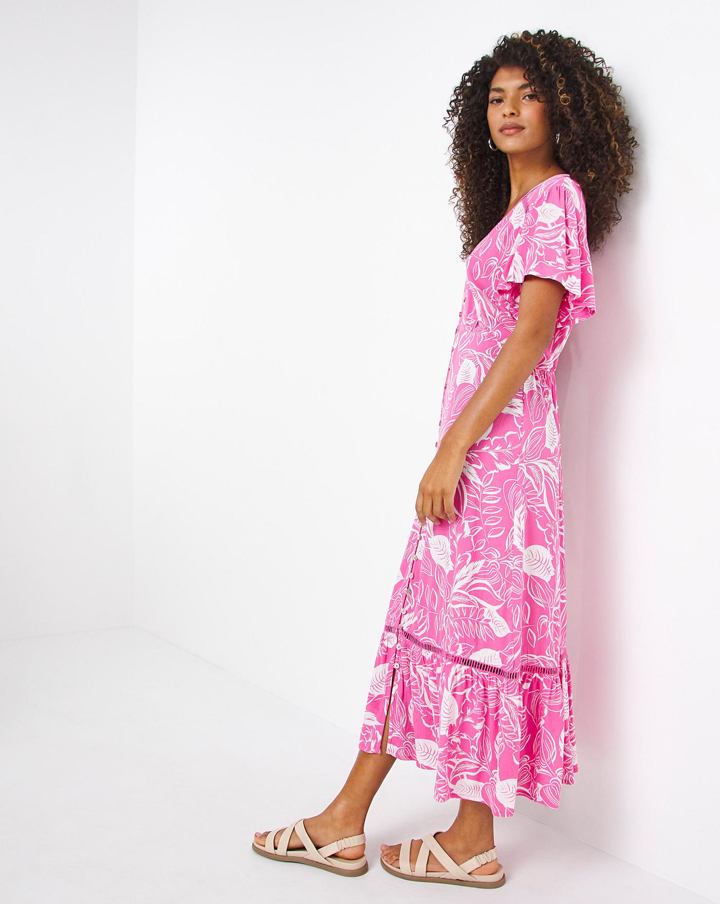 Floral Crinkle Button Through Dress | J 