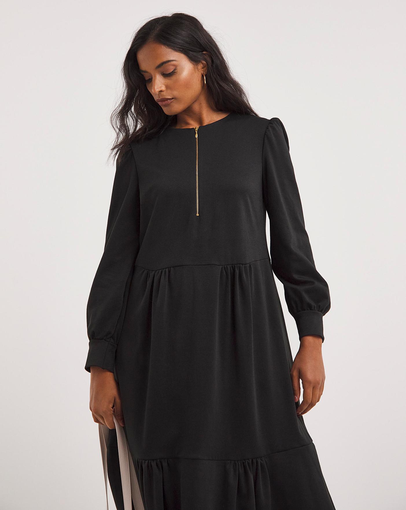 New Improved Tiered Ponte Dress | J D Williams