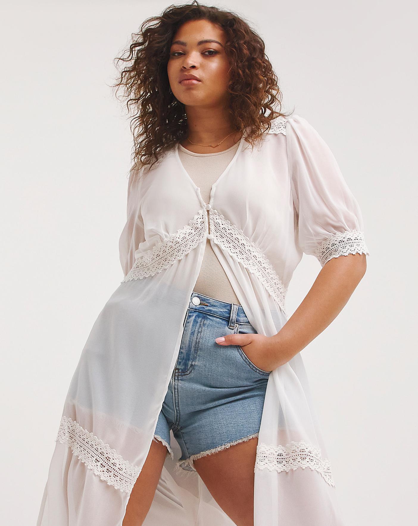 Ivory lace hot sale kimono cardigan