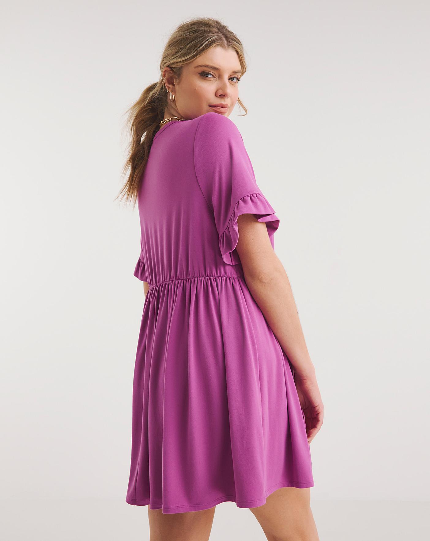 Supersoft Jersey Frill Smock Dress Simply Be