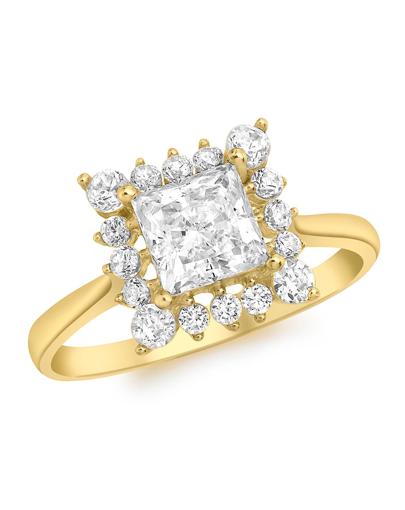 9 Carat Gold Cubic Zirconia Ring | Simply Be