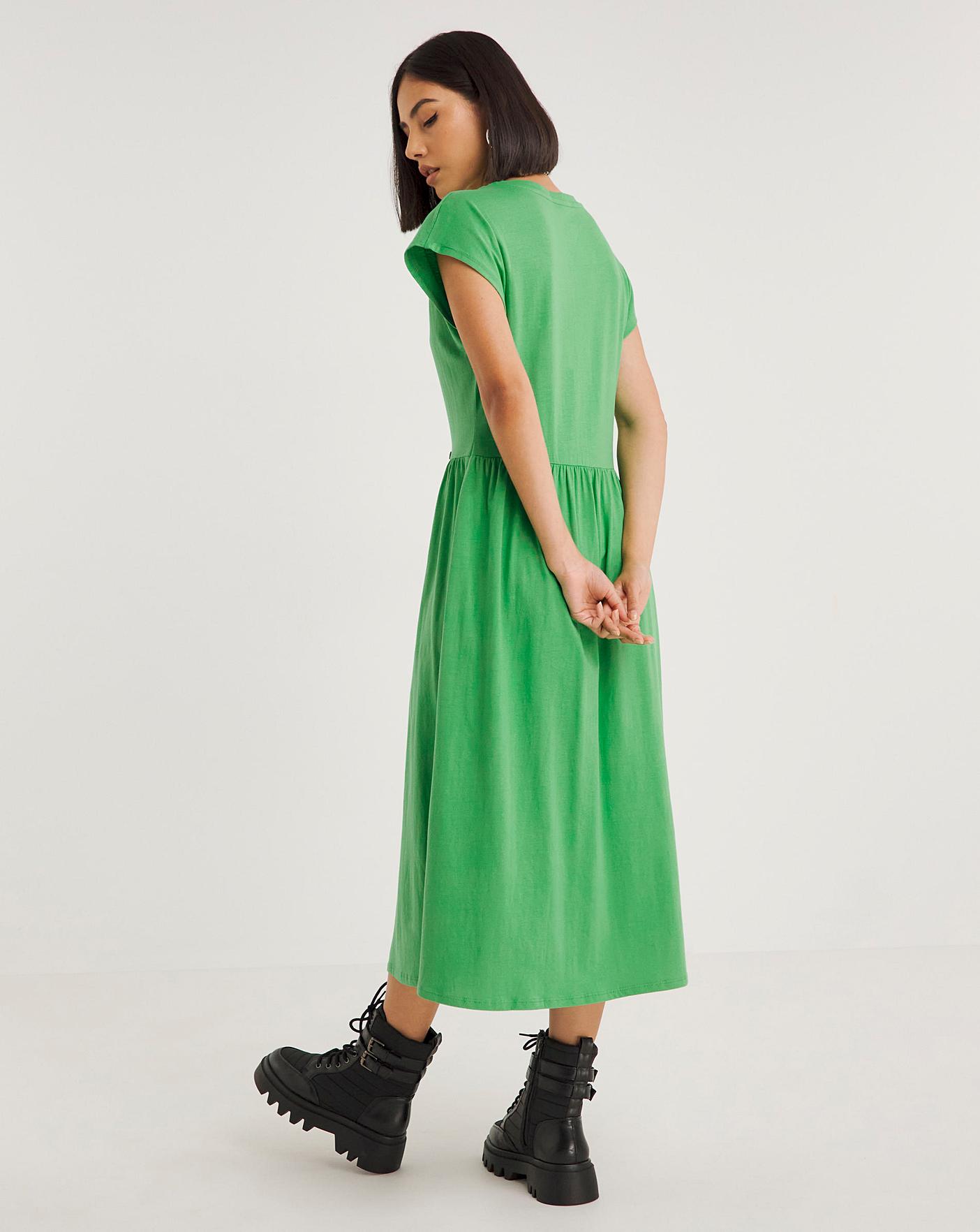 Green Jersey Midi Dress | Fashion World