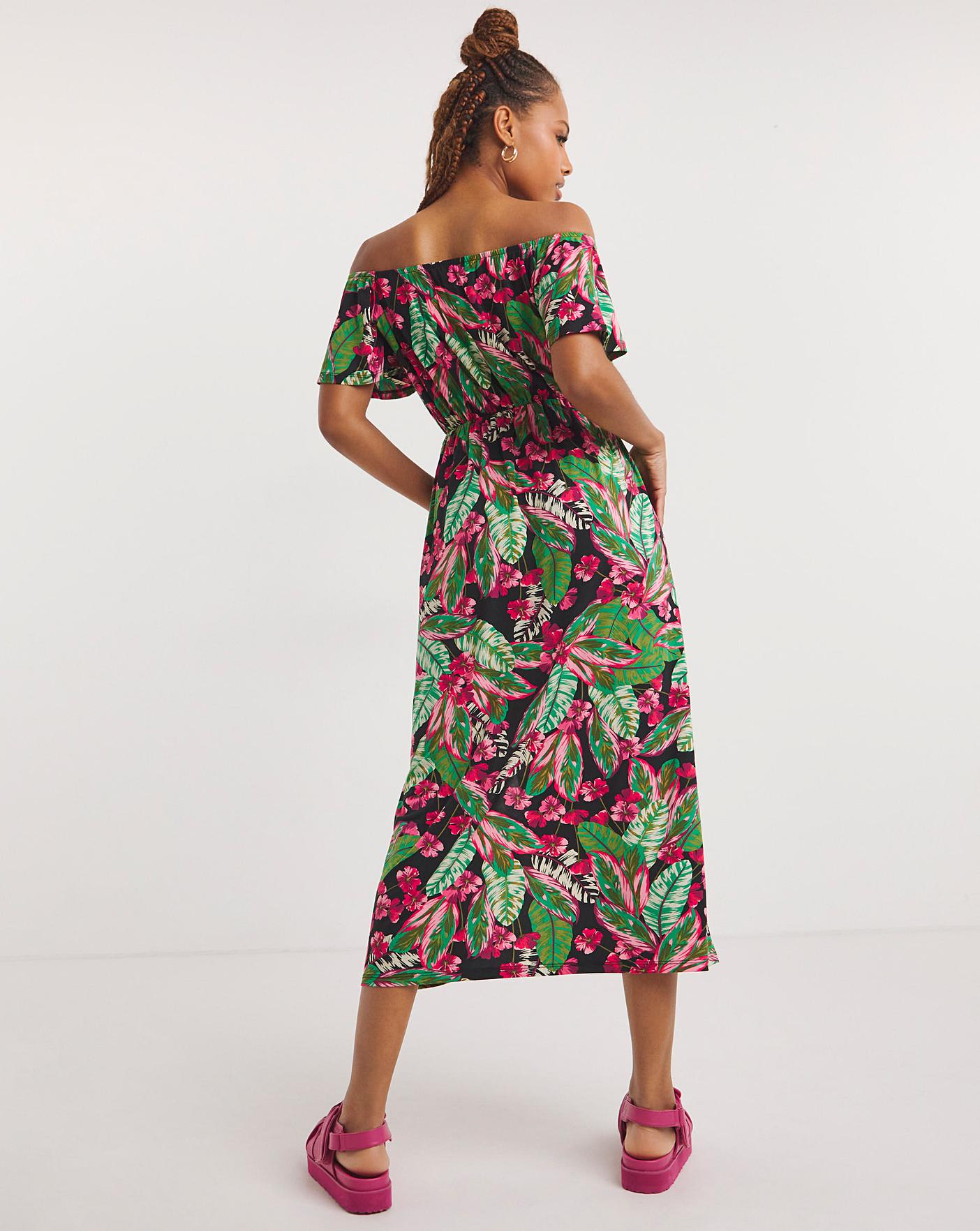 coast maura print bardot dress