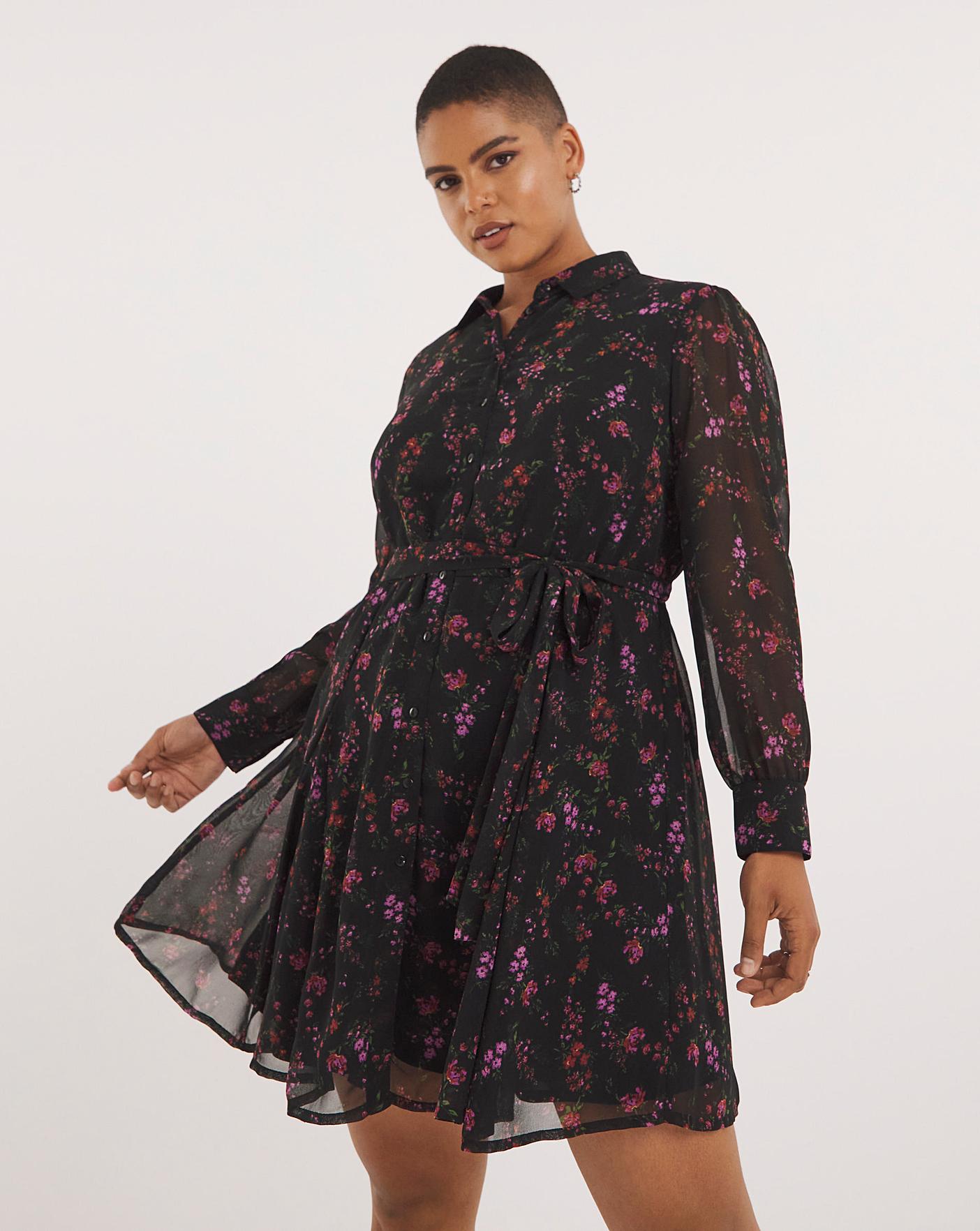 Ditsy floral shirt dress online