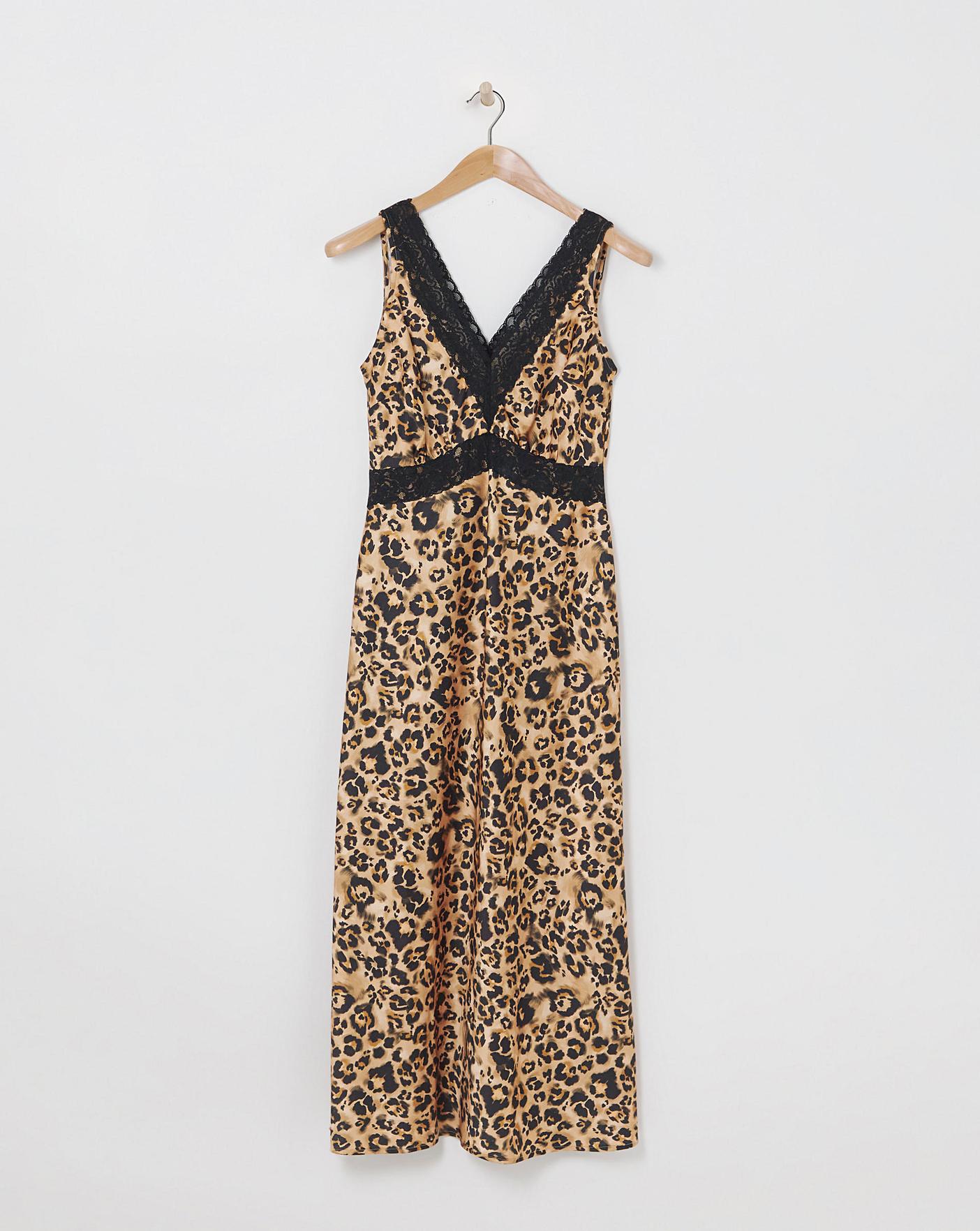 chinese dress ladies Leopard Printed Silk Satin Bias Dress With Black Lace Bodice Detail –  Rodarte