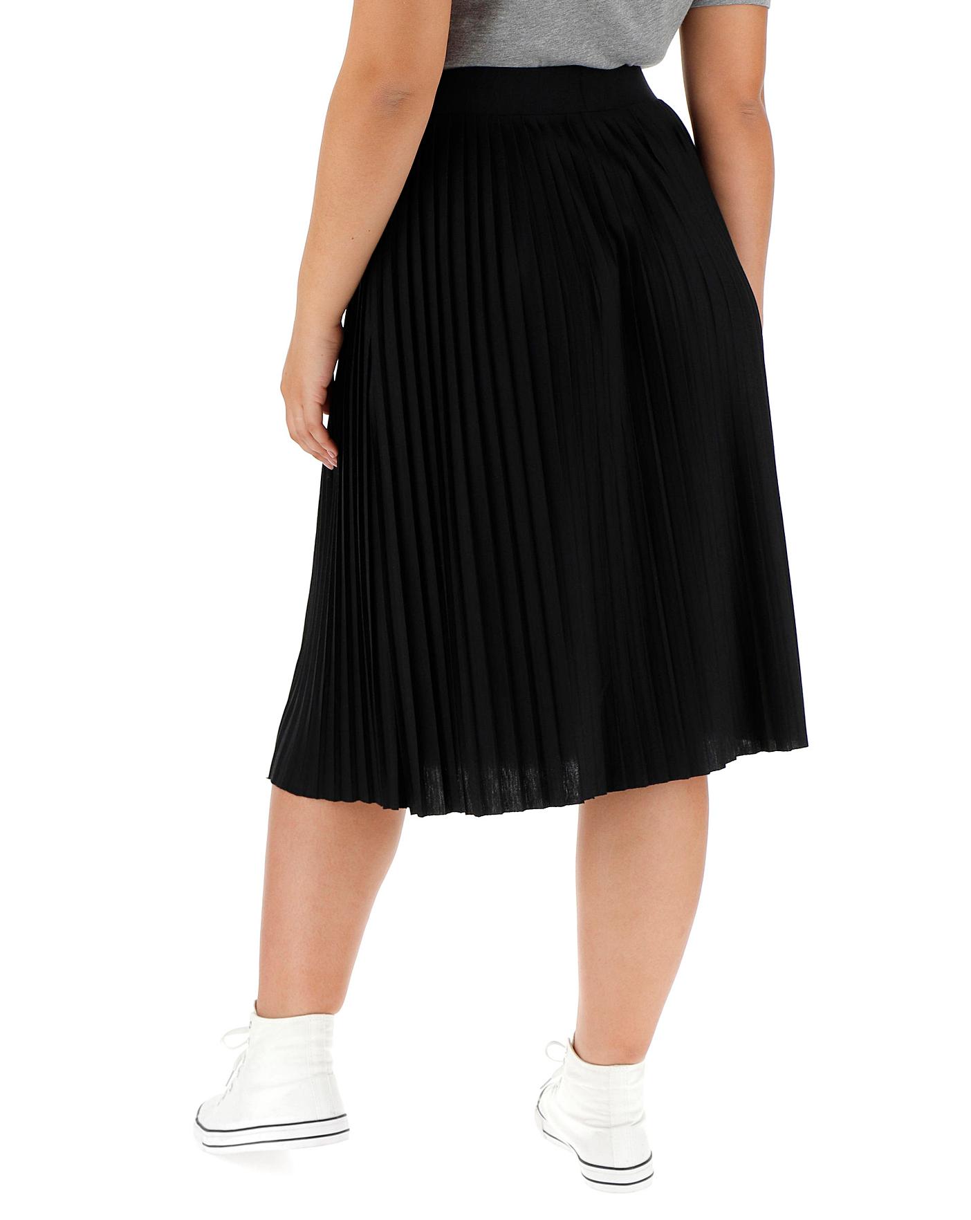 Pleat Stretch Jersey Midi Skirt | Simply Be