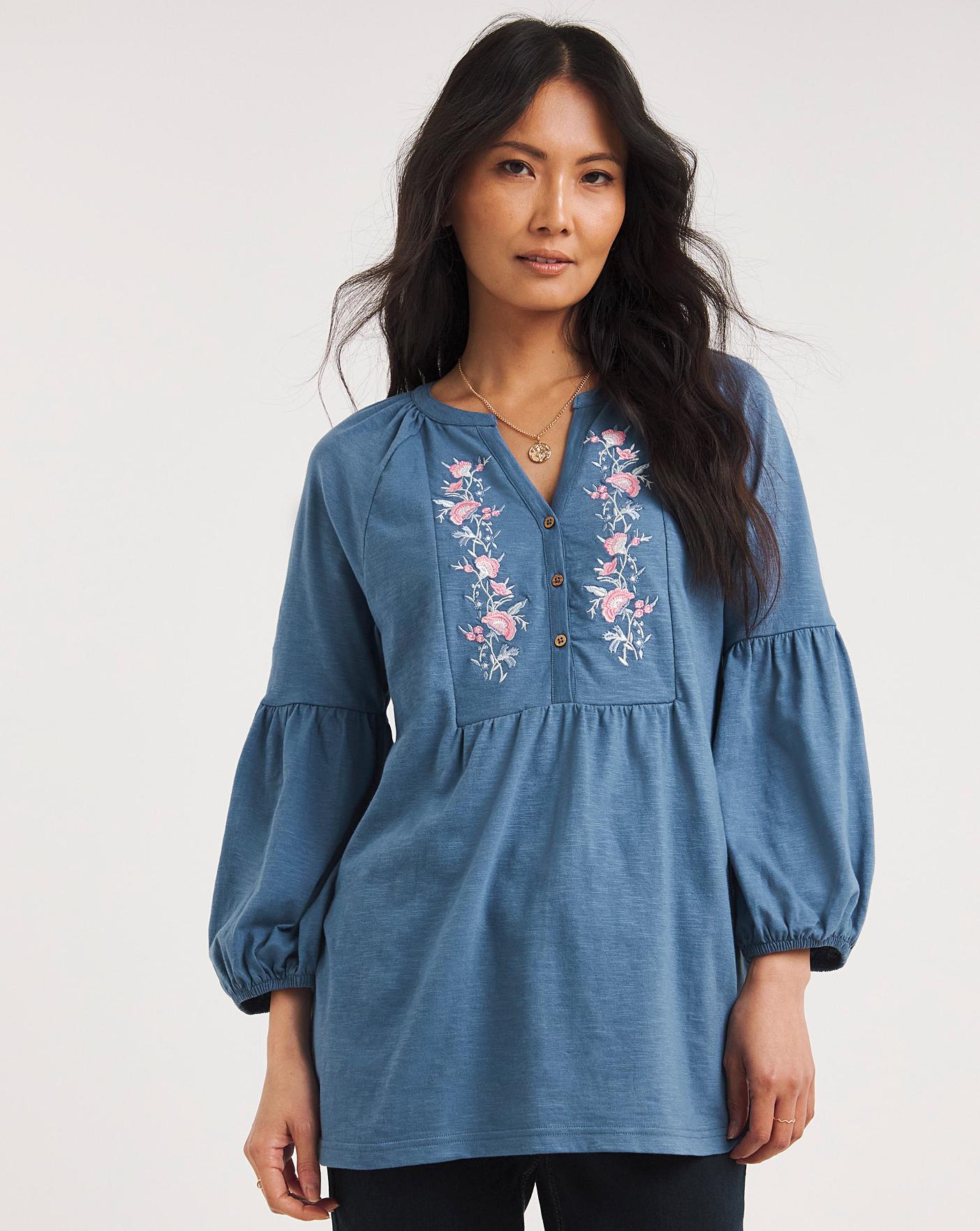 Julipa Embroidered Jersey Top | J D Williams