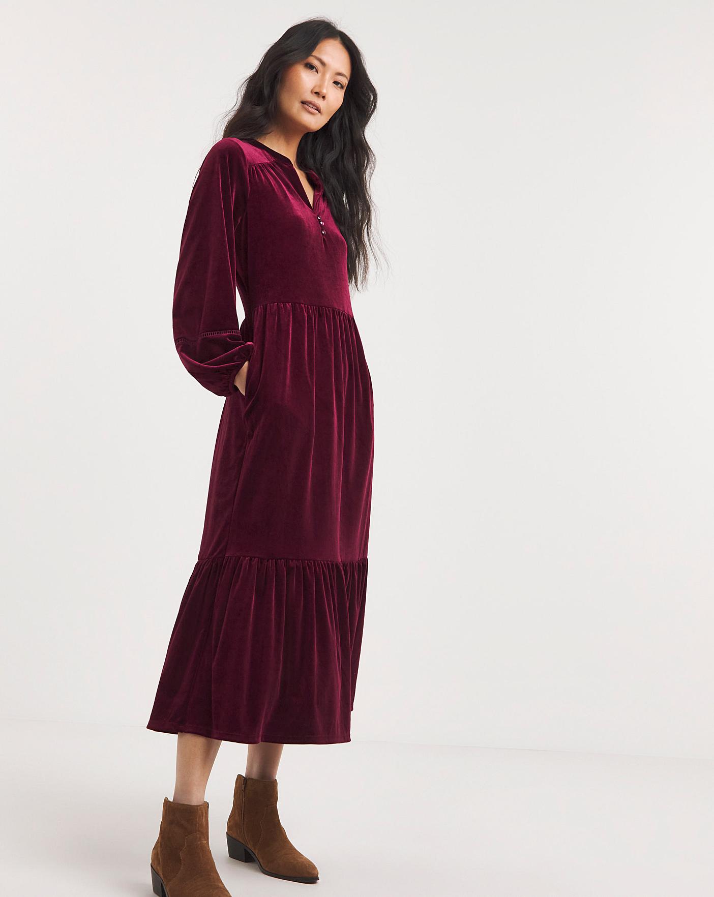 Julipa Velour Midi Dress J D Williams
