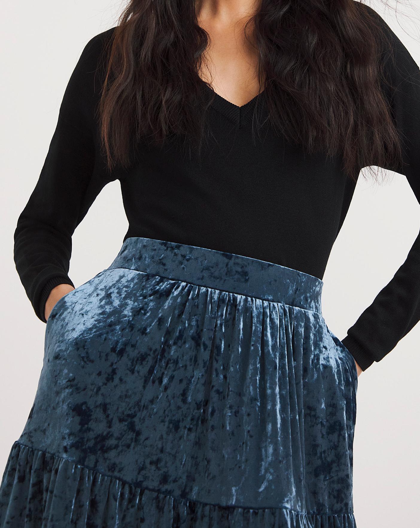 Grey 2024 velvet skirt