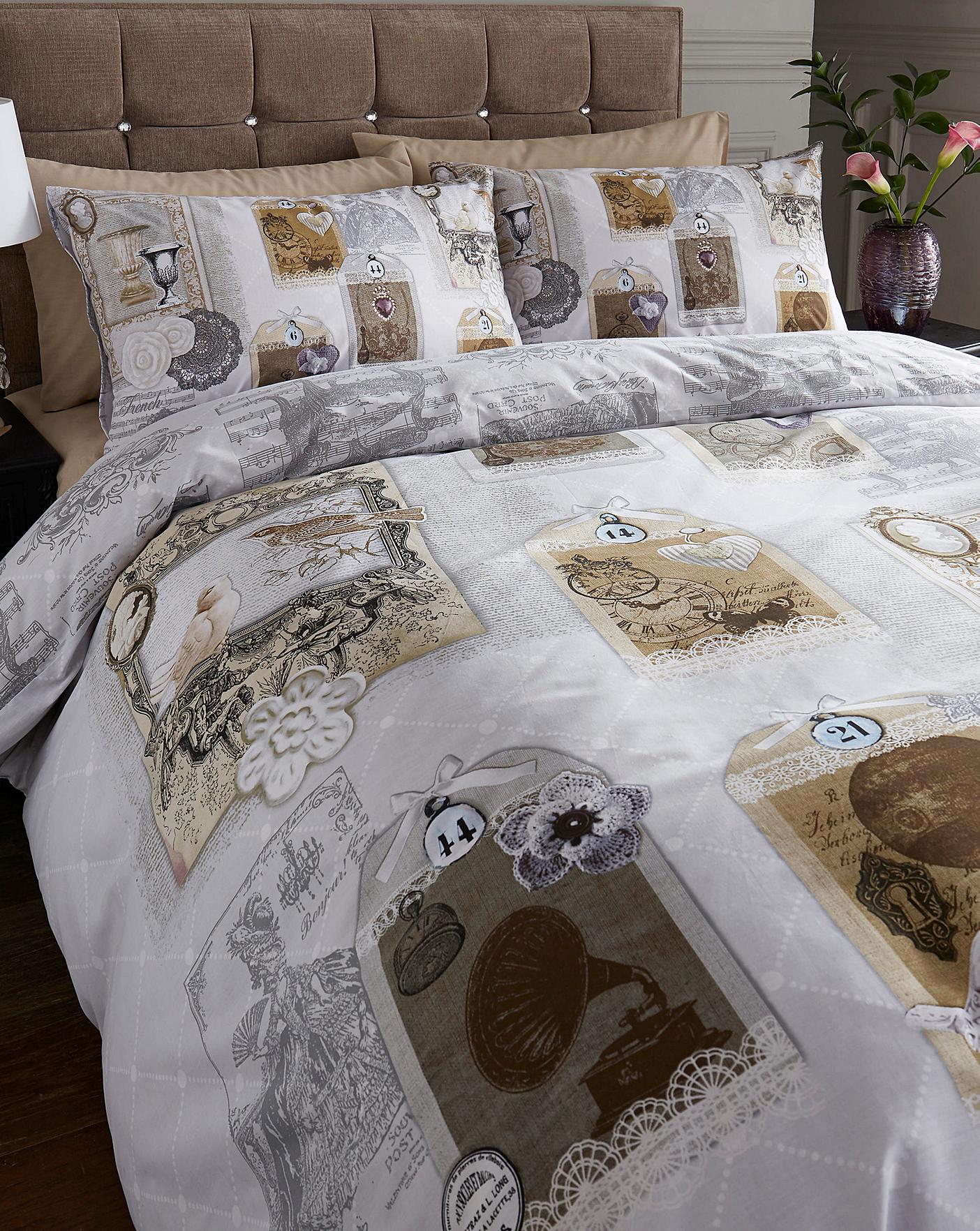 Antique Collage Duvet Cover Set Crazy Clearance