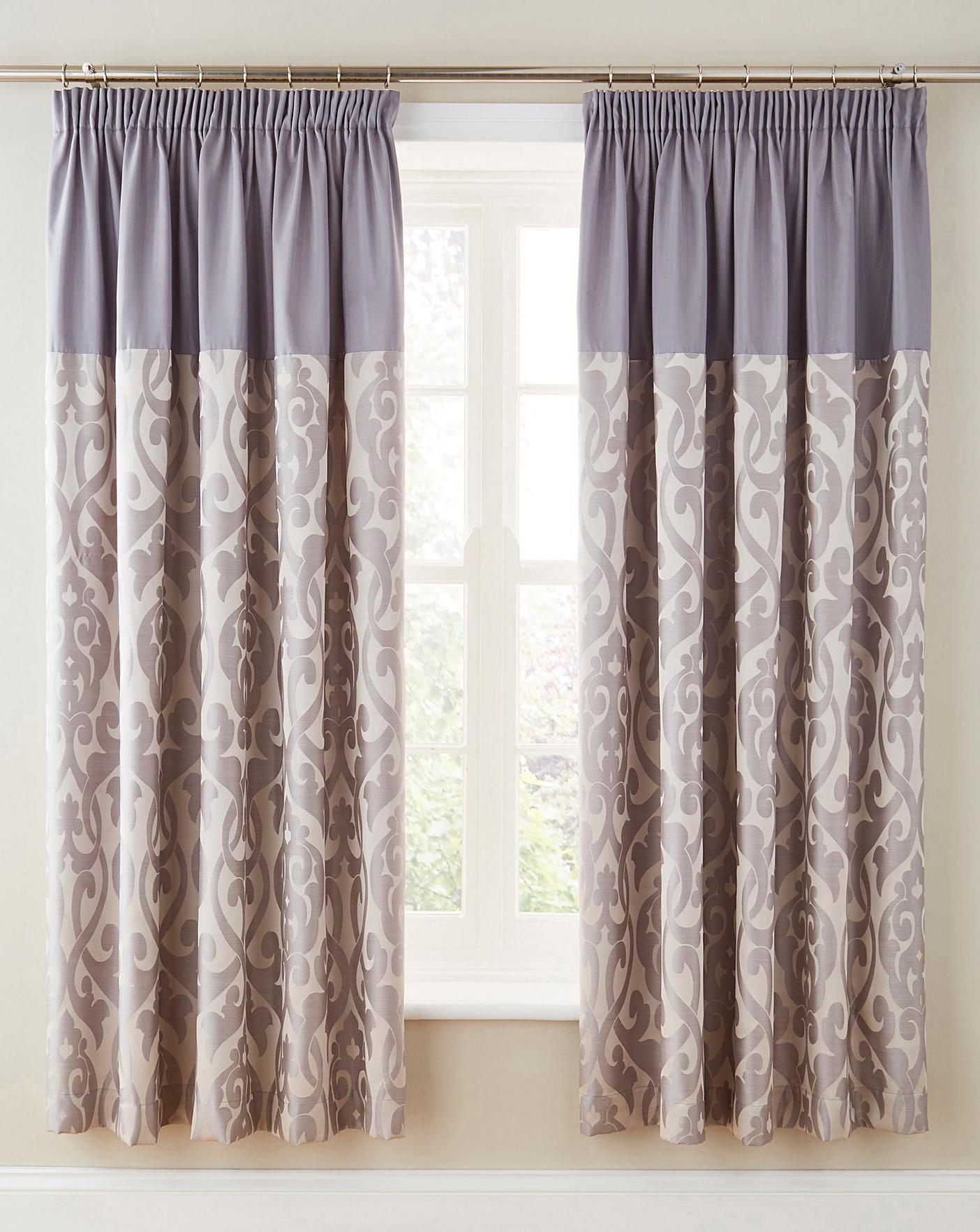 Thea Jacquard Lined Pencil Pleat Curtain Crazy Clearance