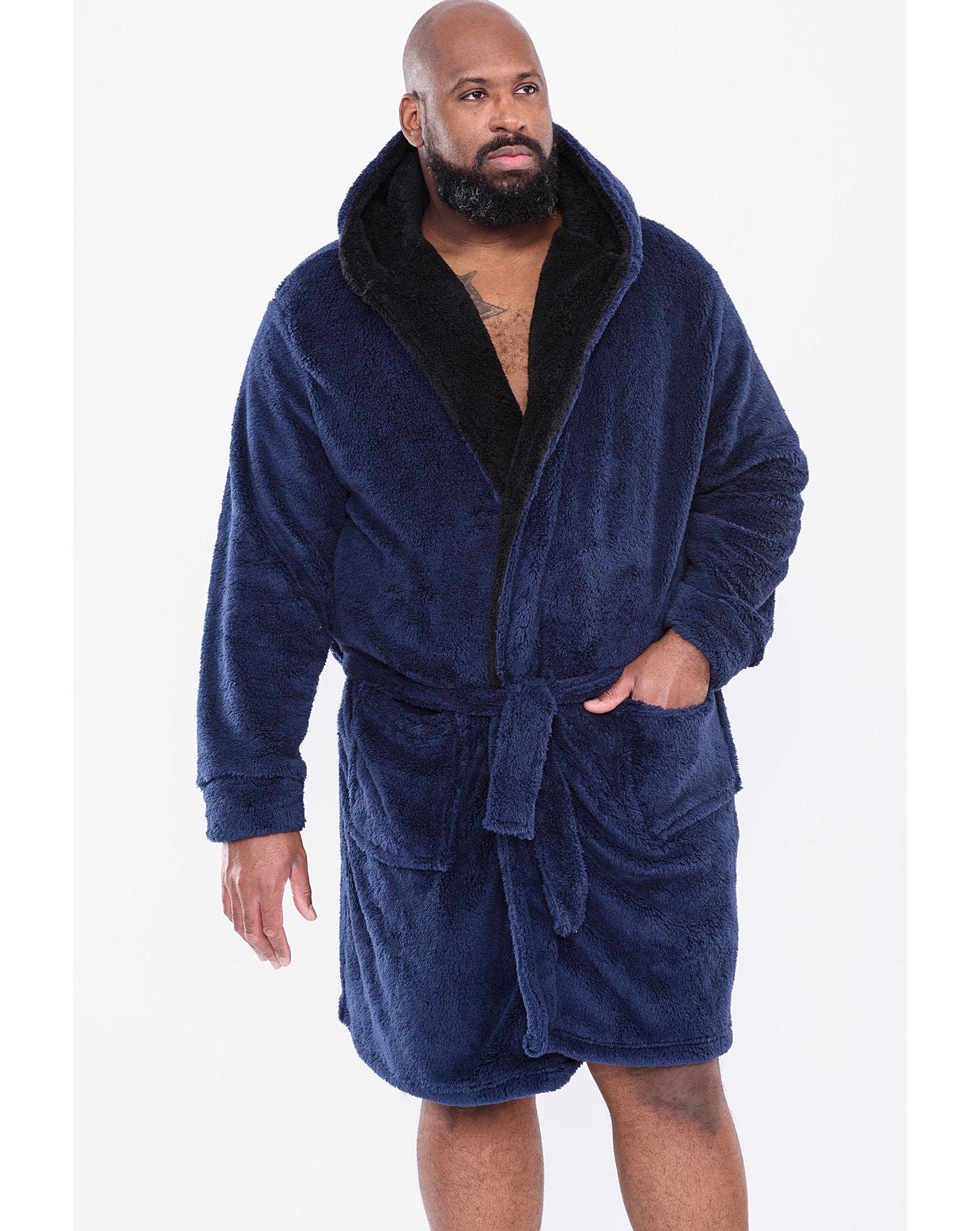 BIG MENS Navy Espionage Fleece Dressing gown 2xl,3xl,4xl,5xl,6xl,7xl,8xl |  eBay