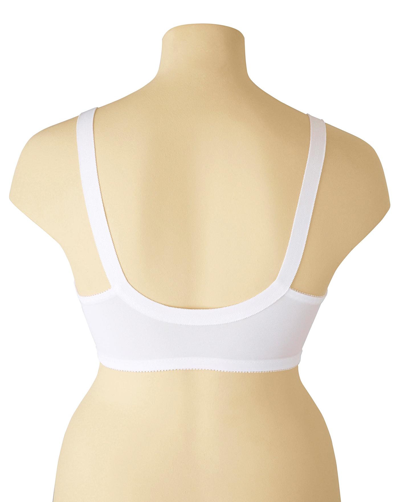 Dotty Front Fastening White Midi Bra Ambrose Wilson