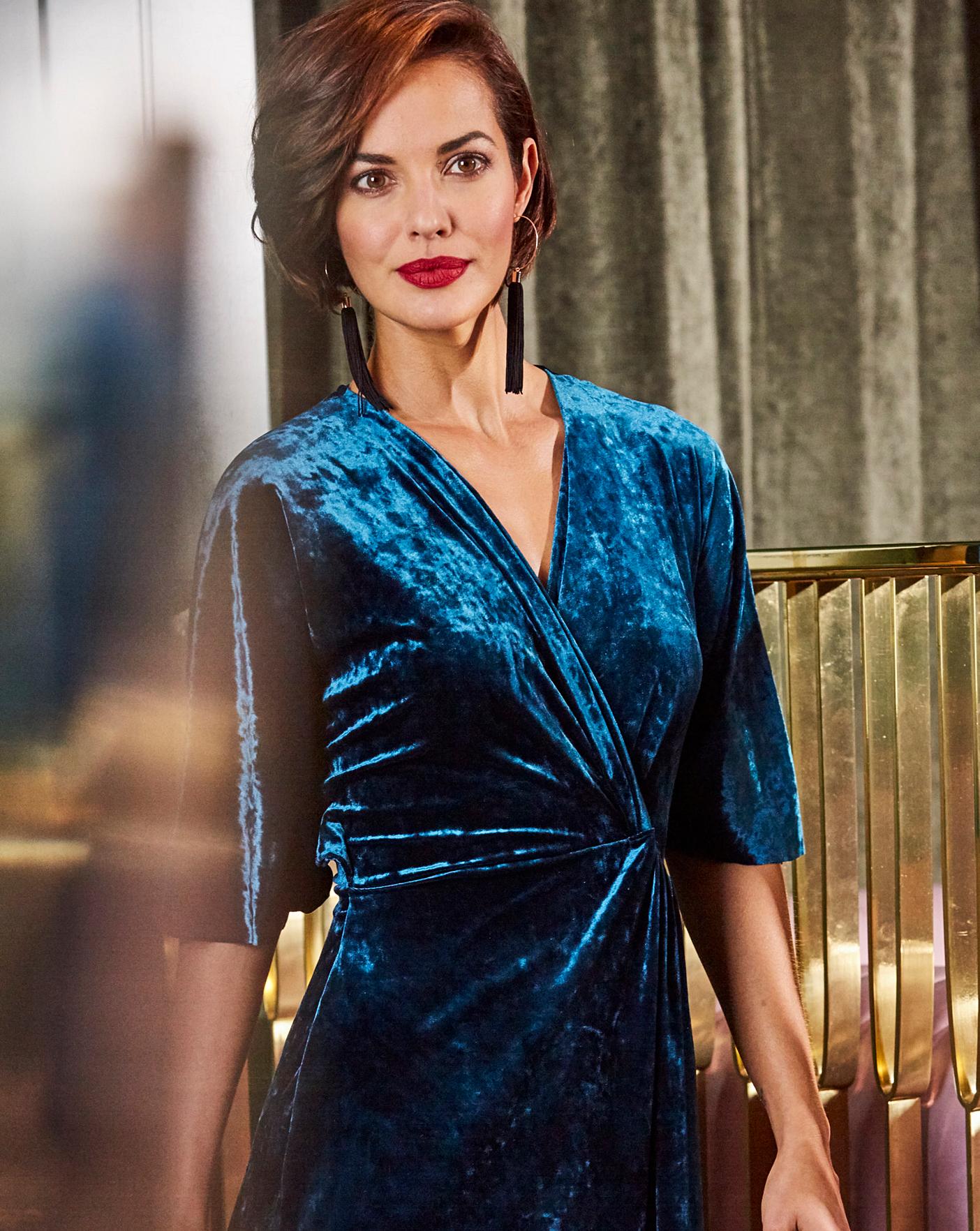 joanna hope crushed velour maxi dress