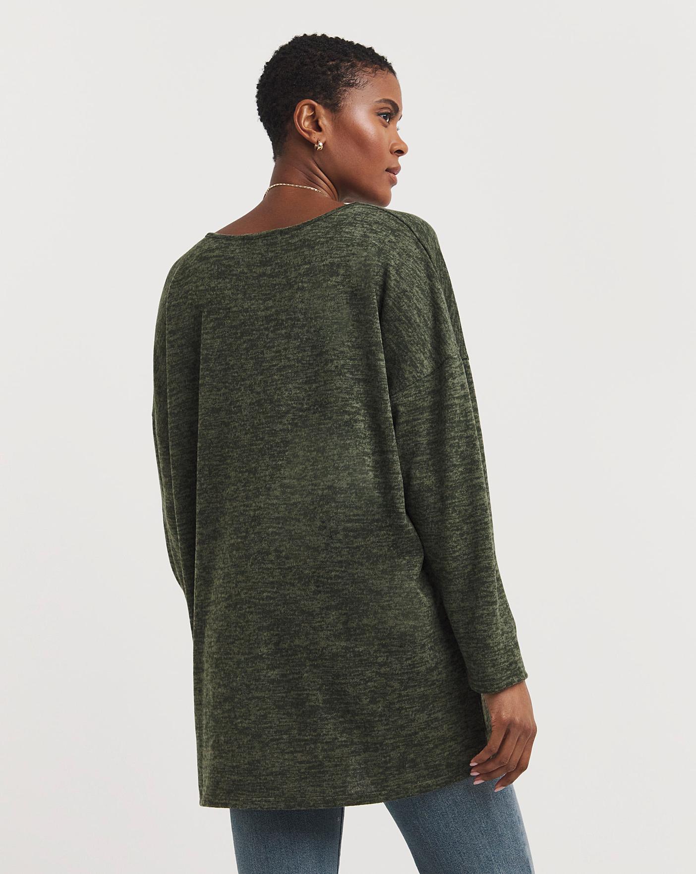 V Neck Soft Touch Longline Top | Marisota