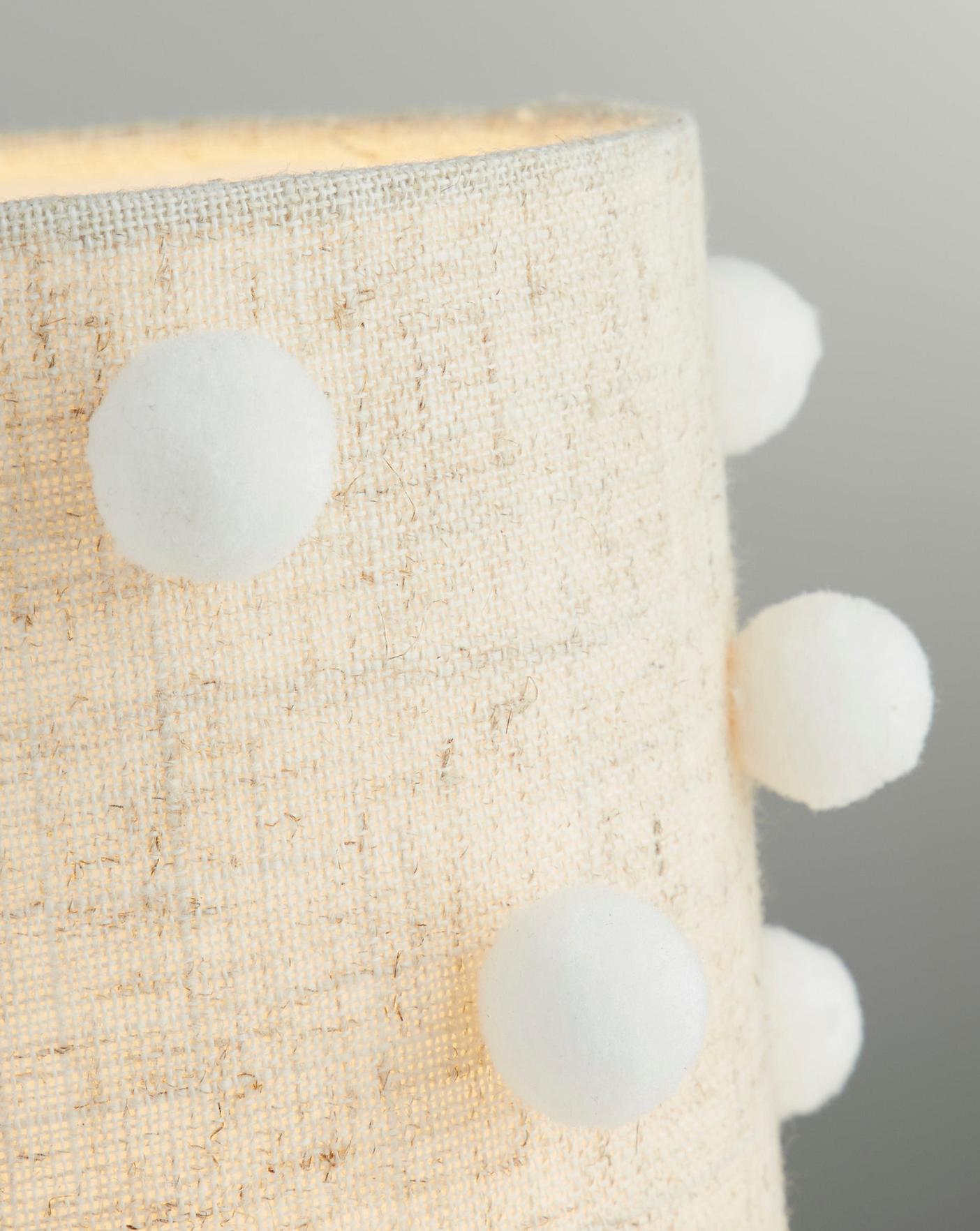 rattan pom pom lampshade