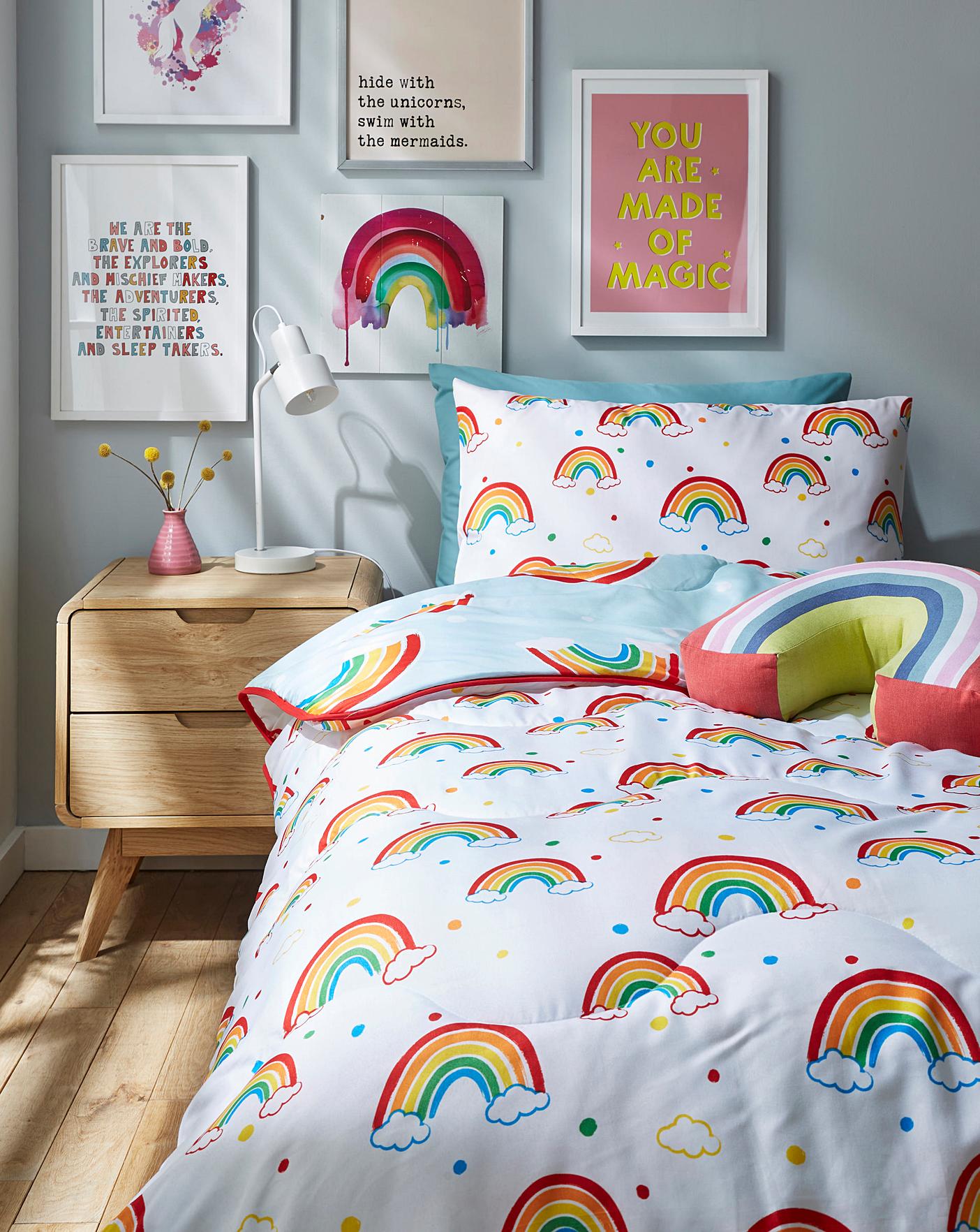 rainbow coverless duvet