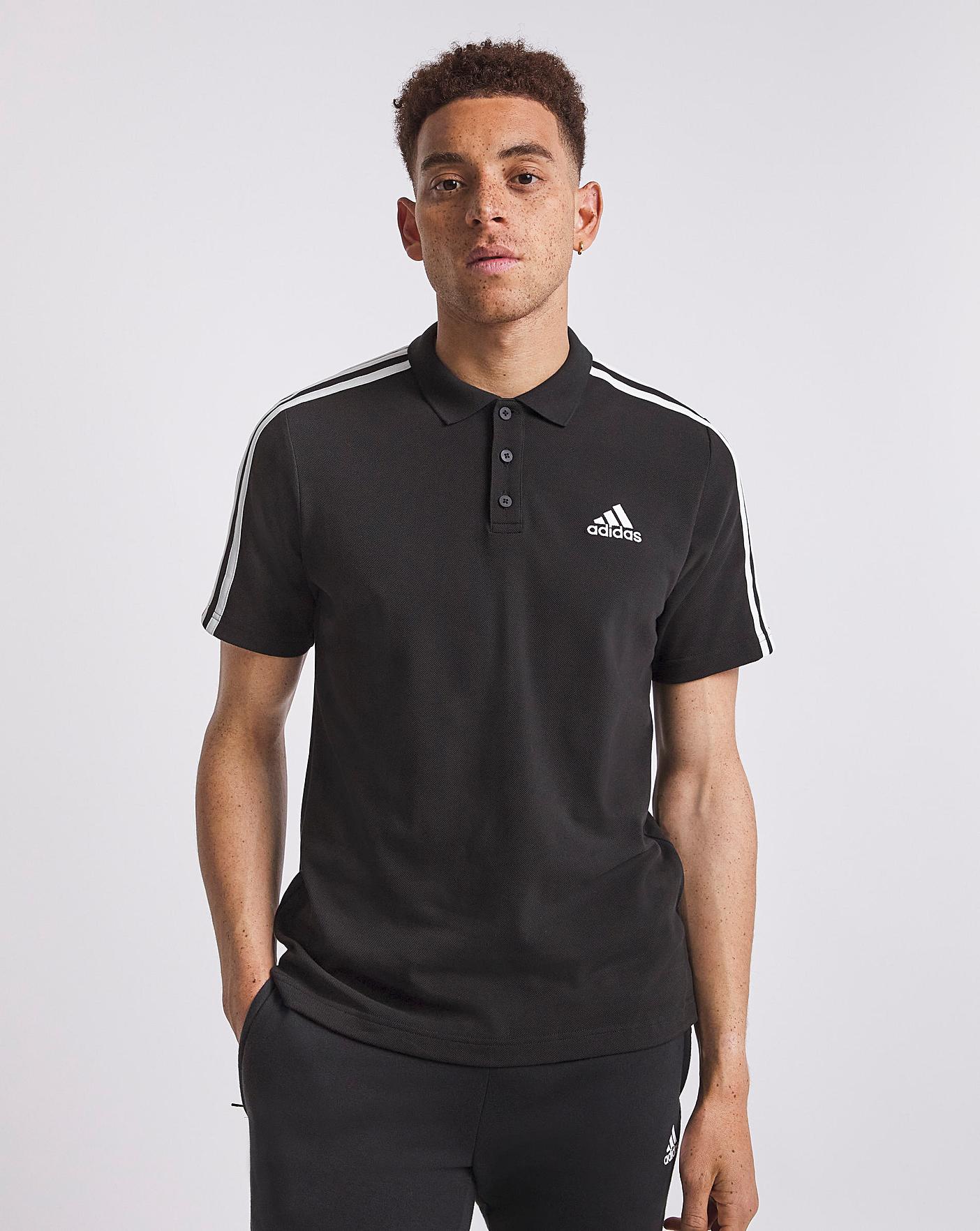 Adidas essentials 3 hot sale stripe polo shirt