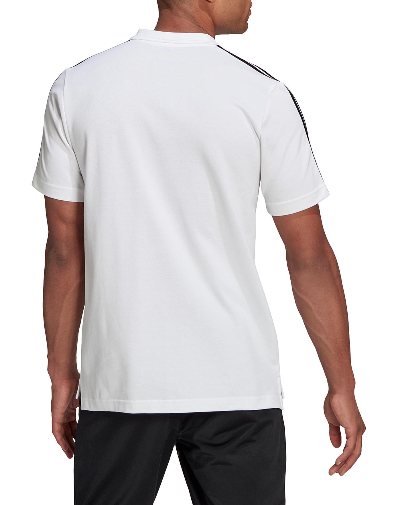 adidas essentials 3 stripe polo shirt