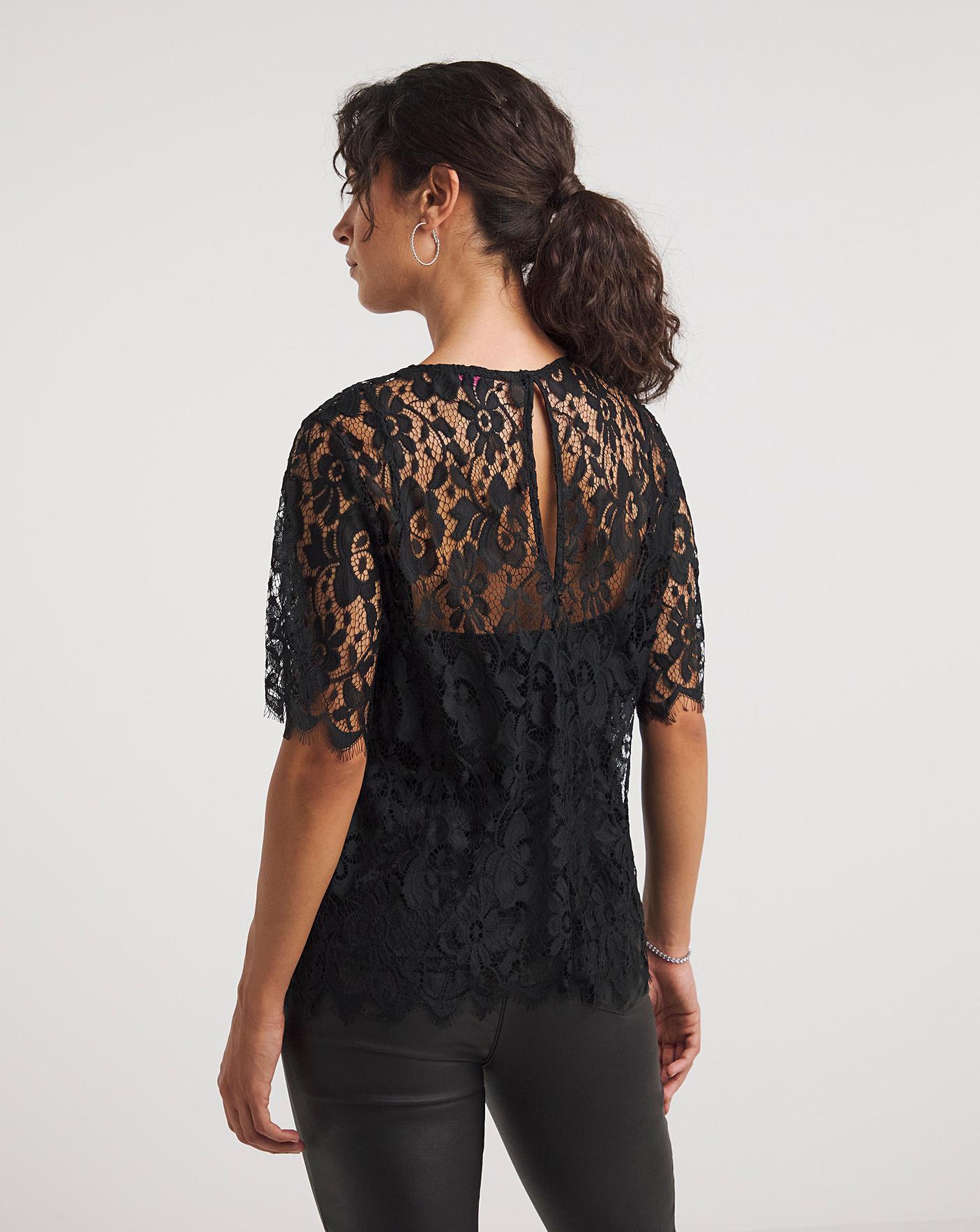 Lace Short Sleeve Top | J D Williams
