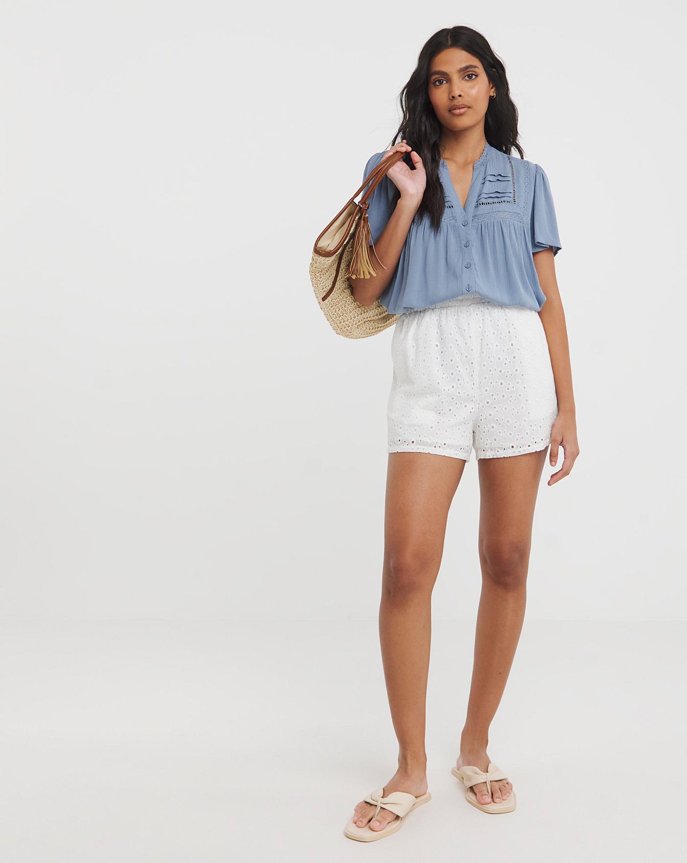 Crinkle Ladder Insert Blouse | Fashion World