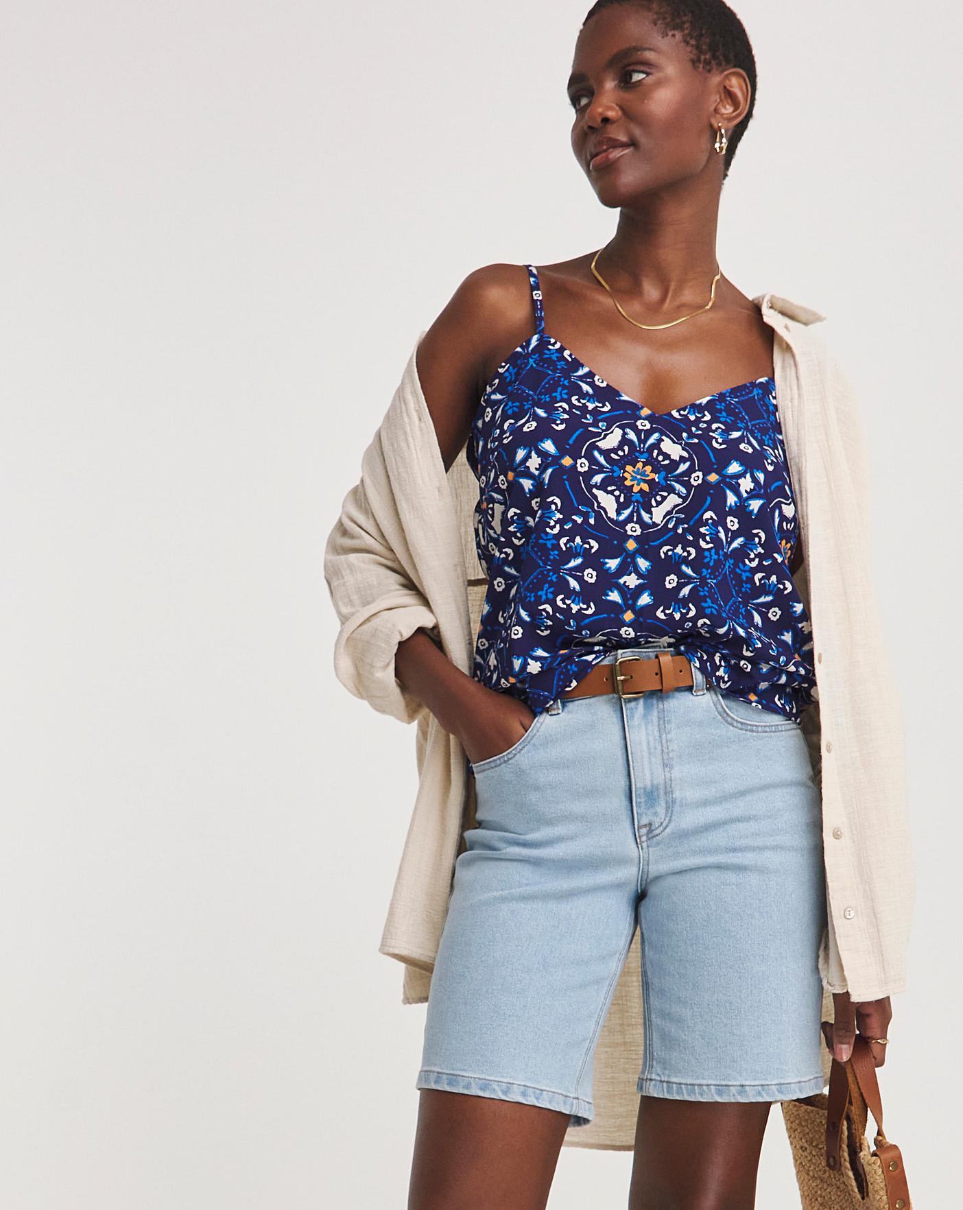 Strappy Printed Cami Tops