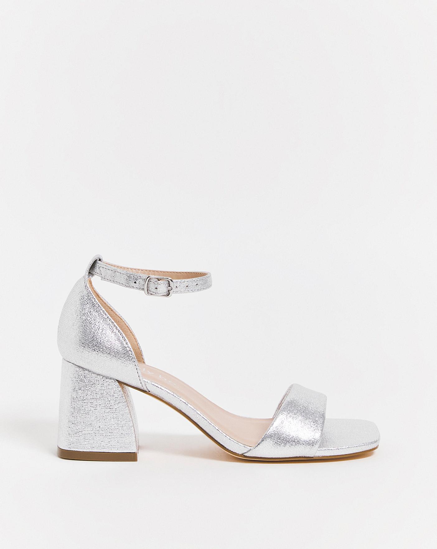 Silver low hot sale heel sandals