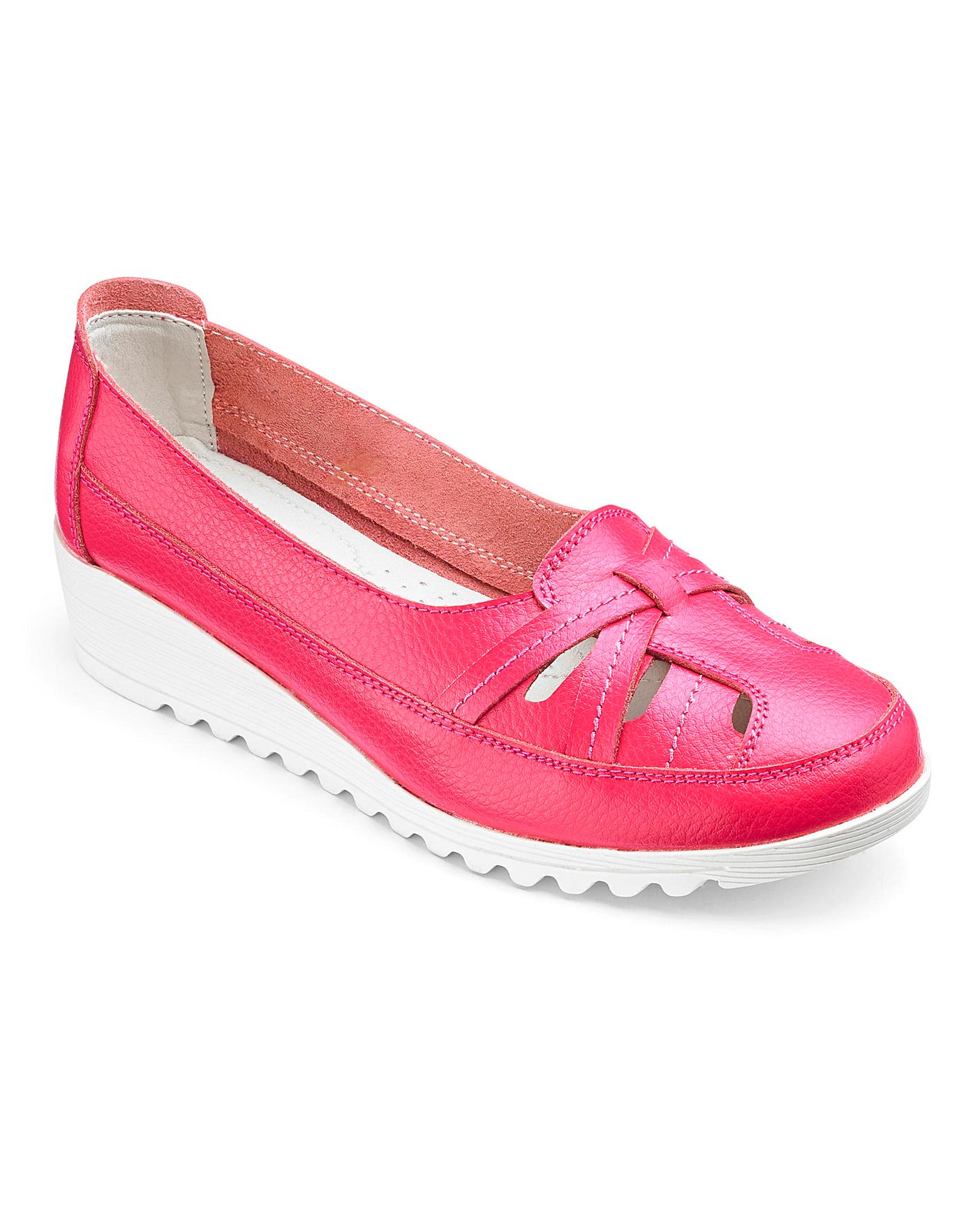 Leather Wedge Shoes EEE Fit J D Williams