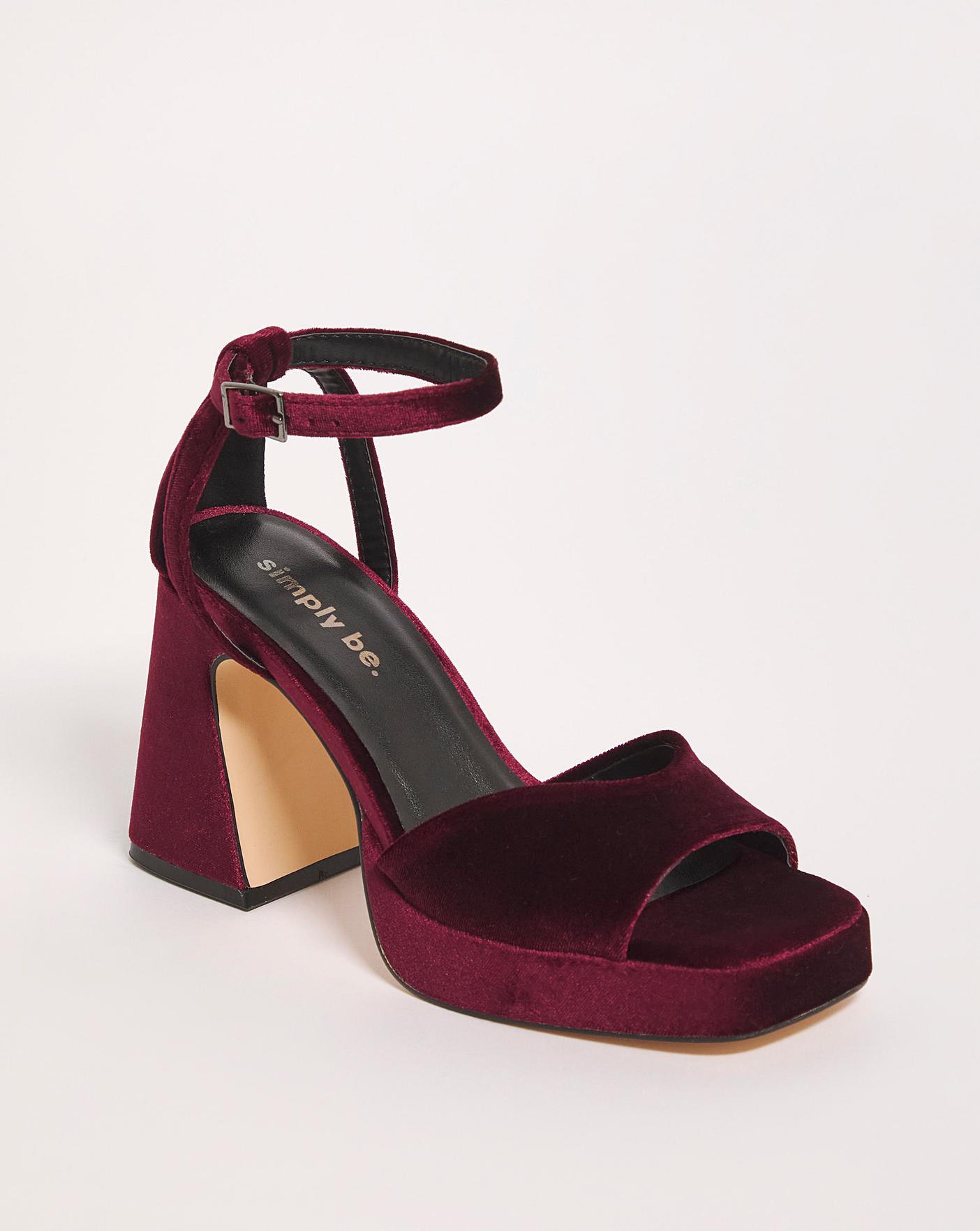 Burgundy heeled outlet sandals